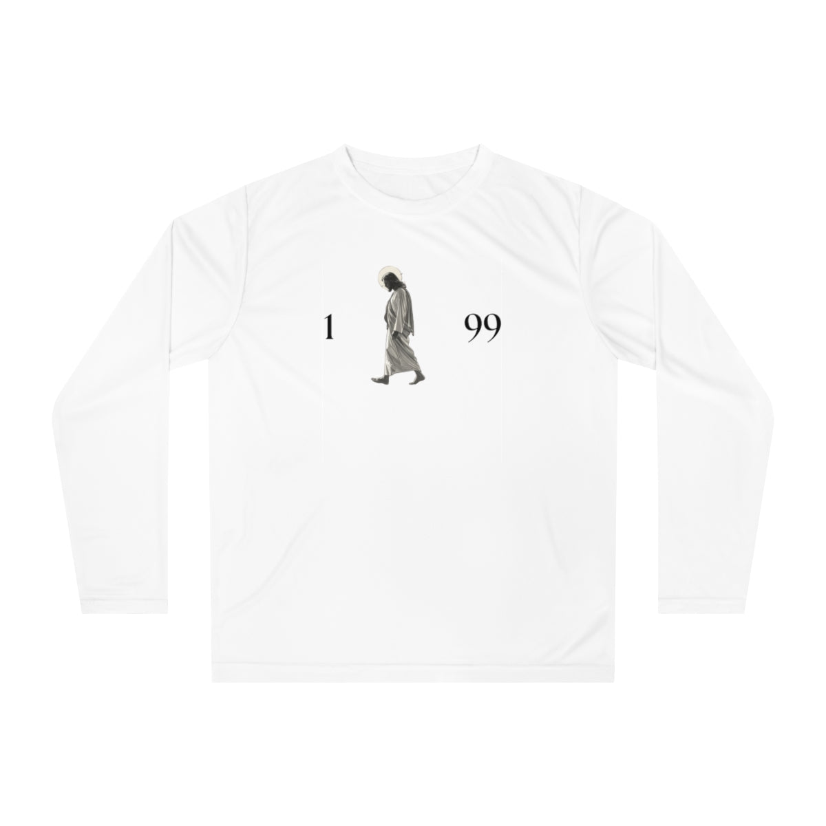 1 99 With Jesus, 2 Sided Unisex Performance Long Sleeve Shirt - Image 1