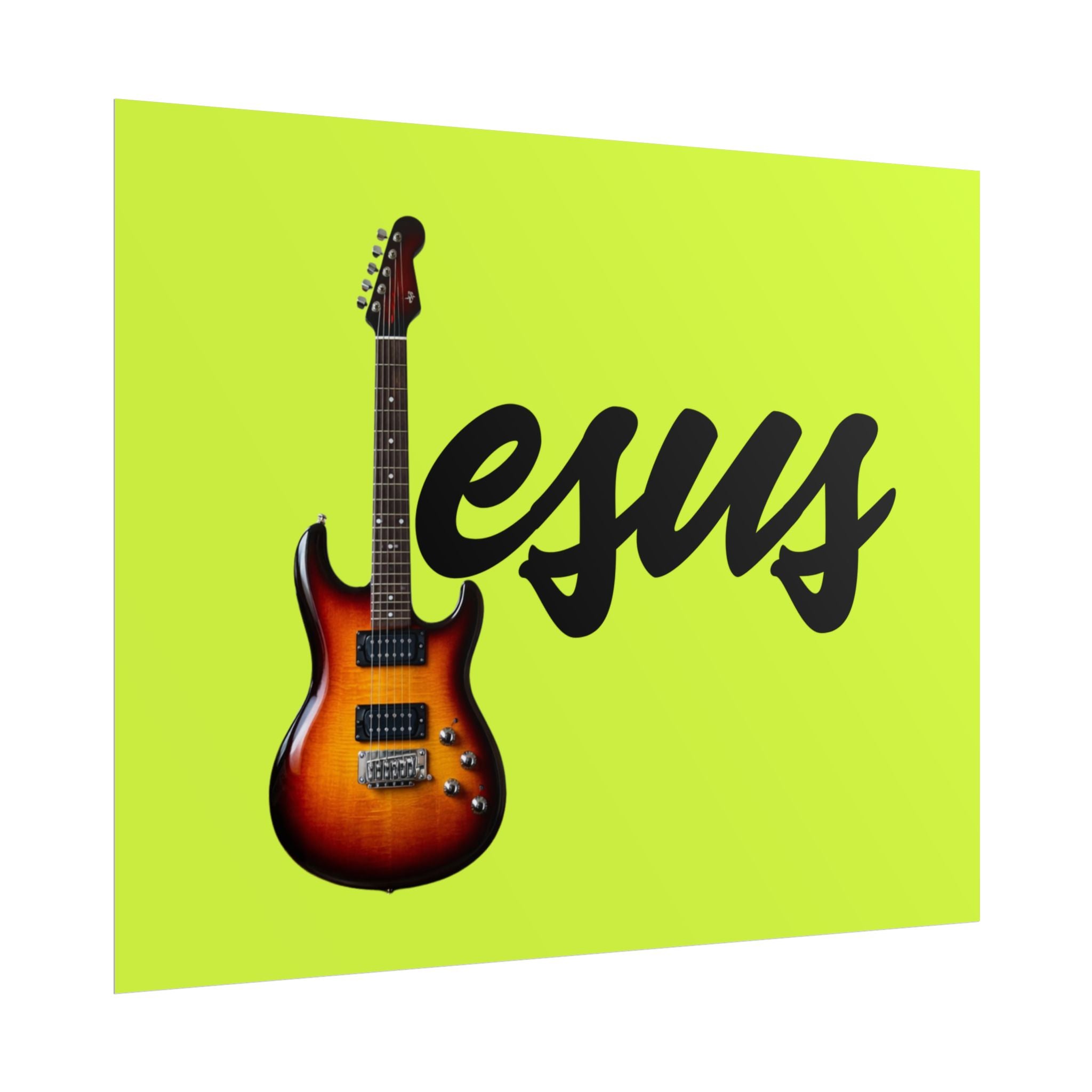 Jesus With Guitar, Yellow Highlight Rolled Posters