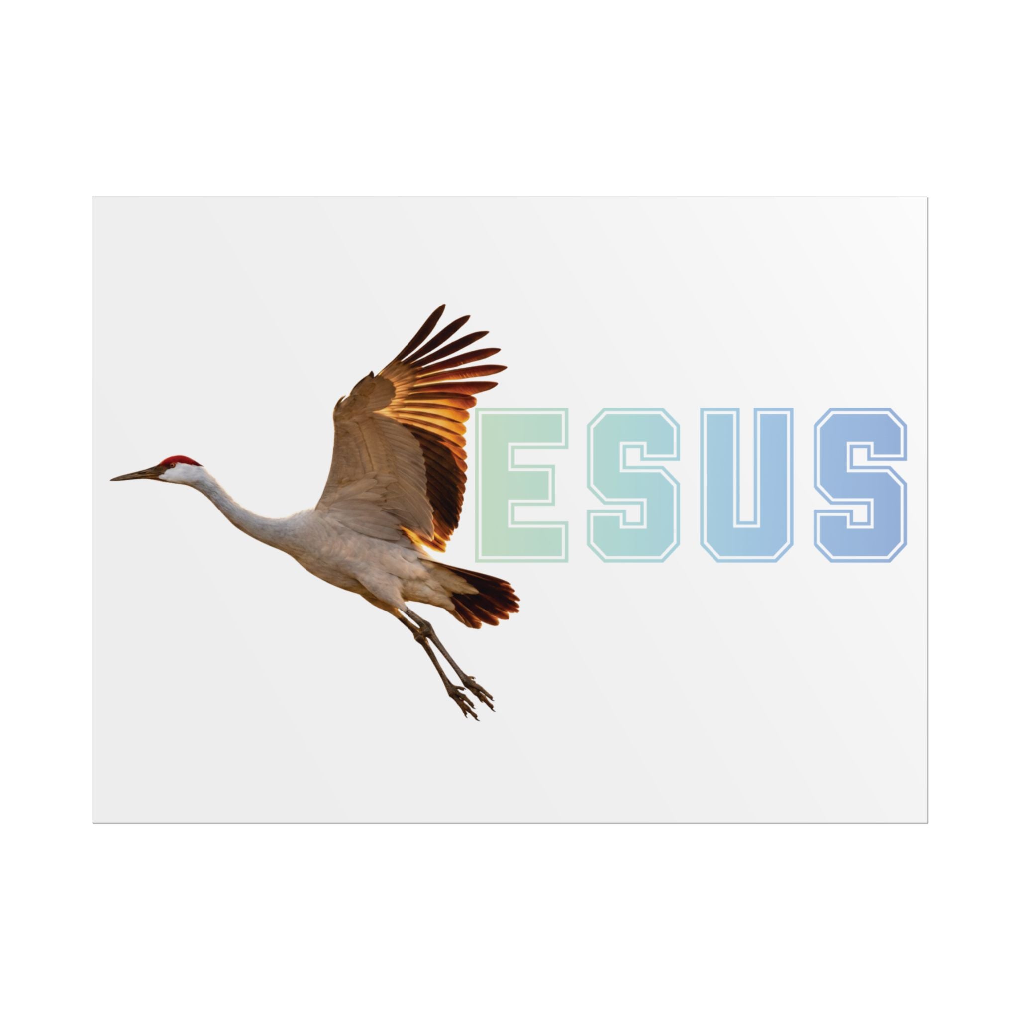 Jesus With Crane Bird, White Rolled Posters