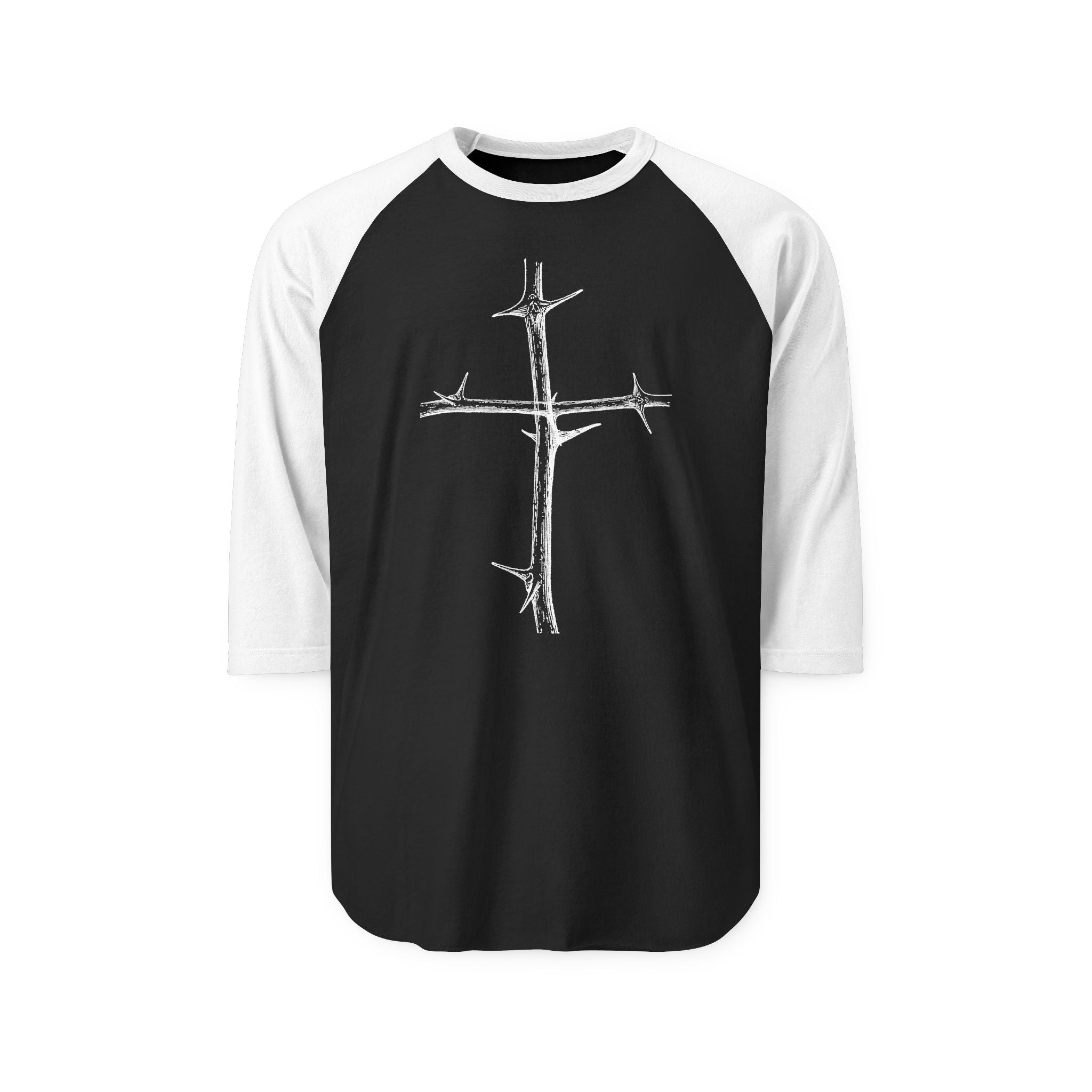 Cross Form Branch Of Thorns, Unisex Three-Quarter Sleeve Raglan Shirt