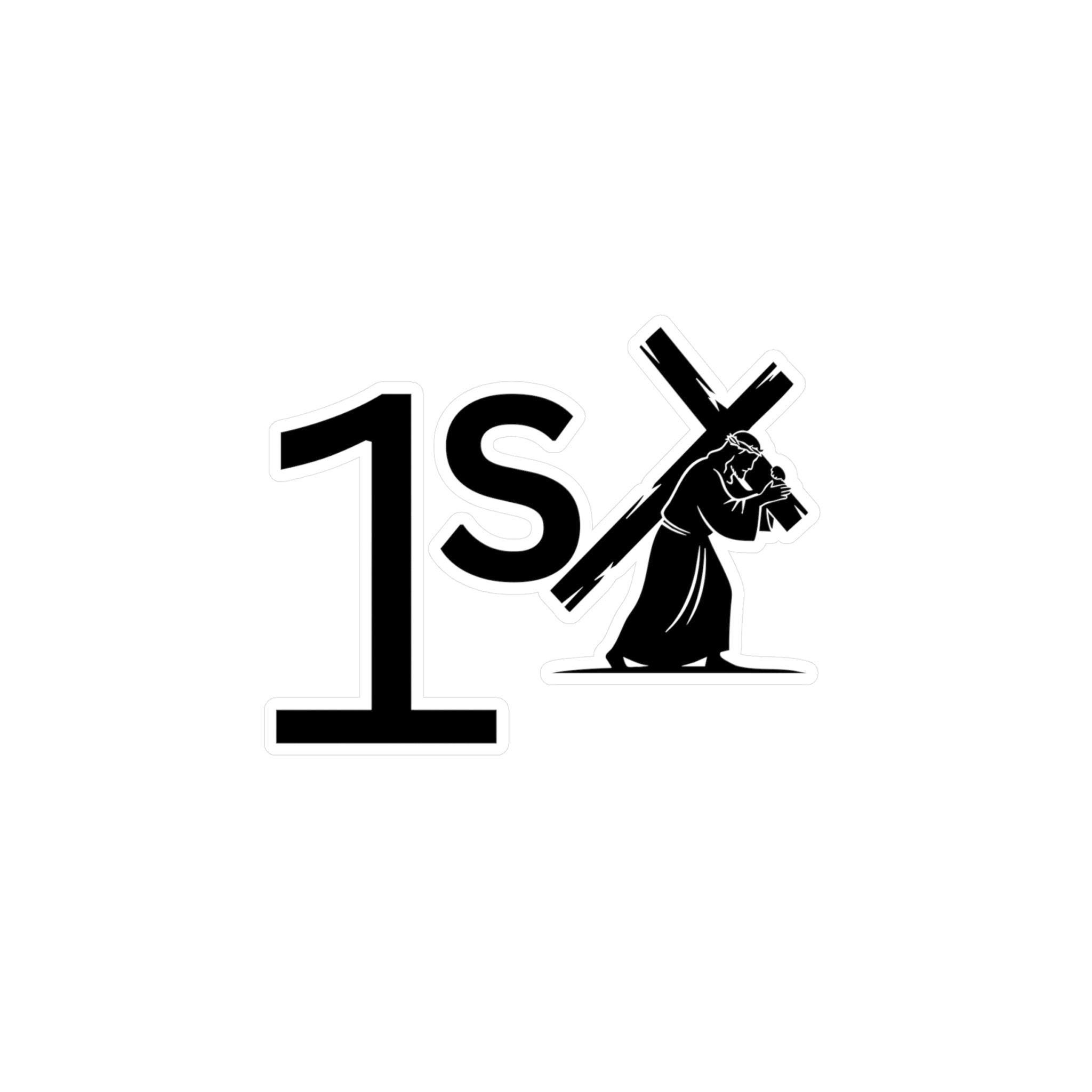 1st with Cross Kiss-Cut Vinyl Decals