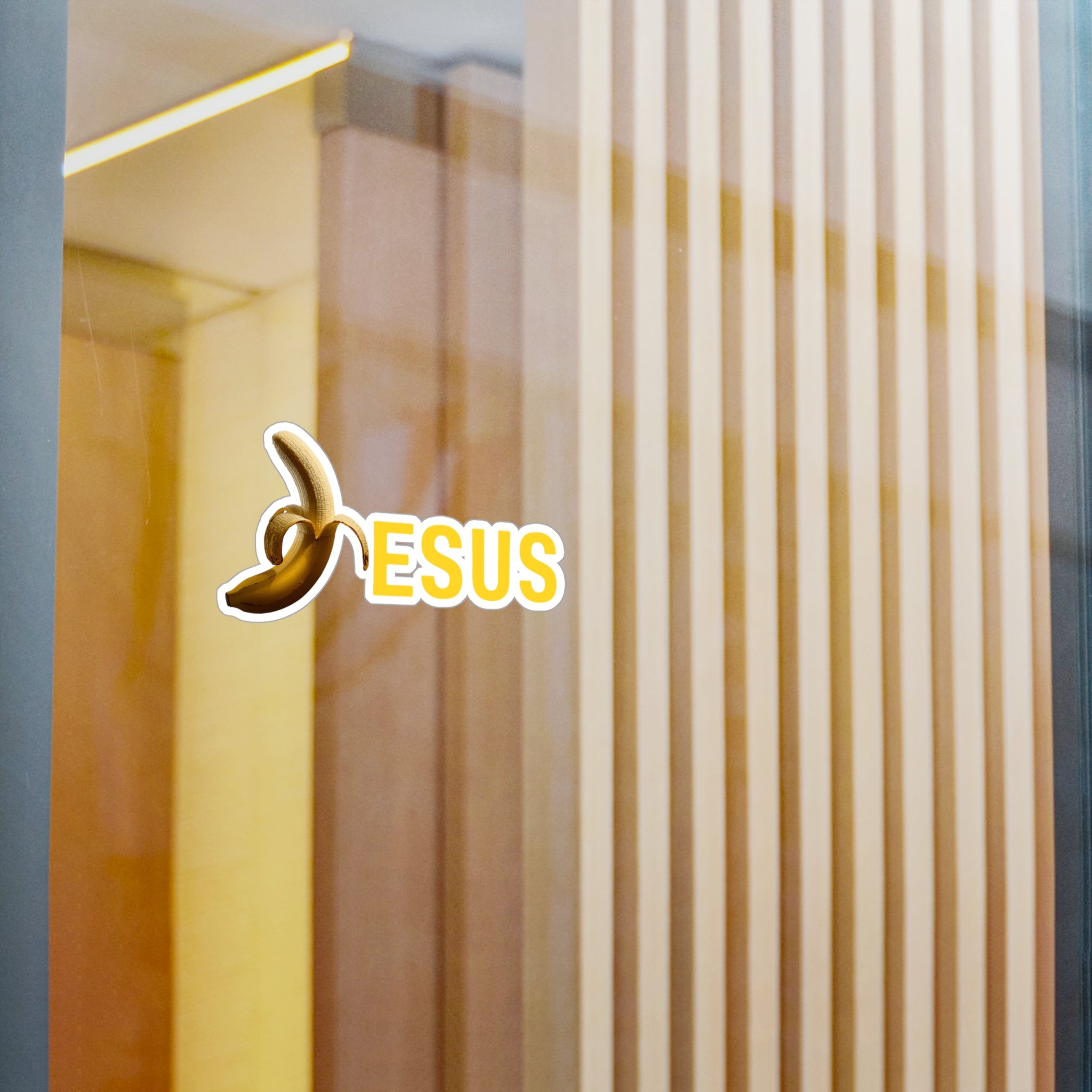 Jesus With Banana 2, Kiss-Cut Vinyl Decals, Sticker