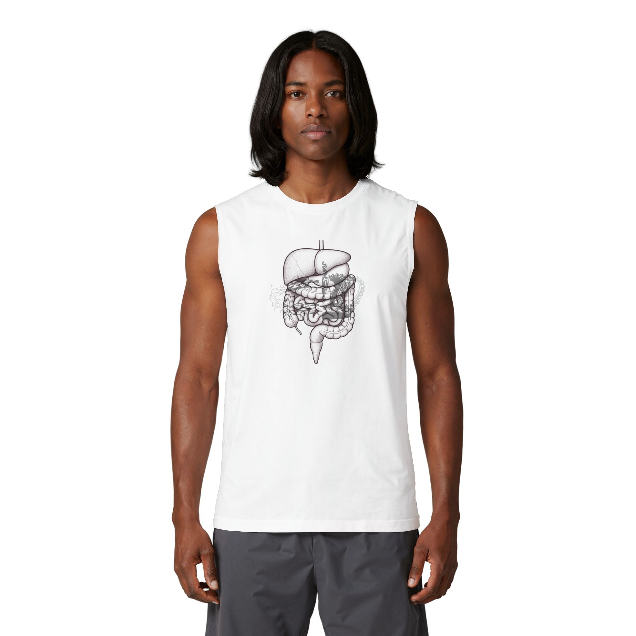 2 Crowns and Intestines, 2 Sided Jersey Muscle Tank