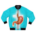 Neon Cross And Stomach, Light Blue, Men's Bomber Jacket (AOP)