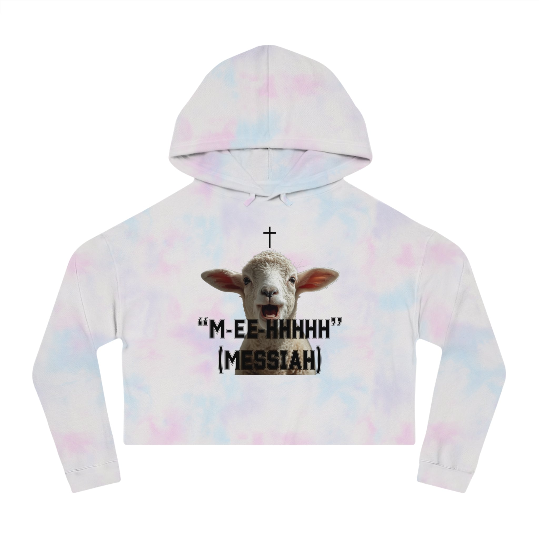 "M-EE-HHHHH" (Messiah)™ Women’s Cropped Hooded Sweatshirt