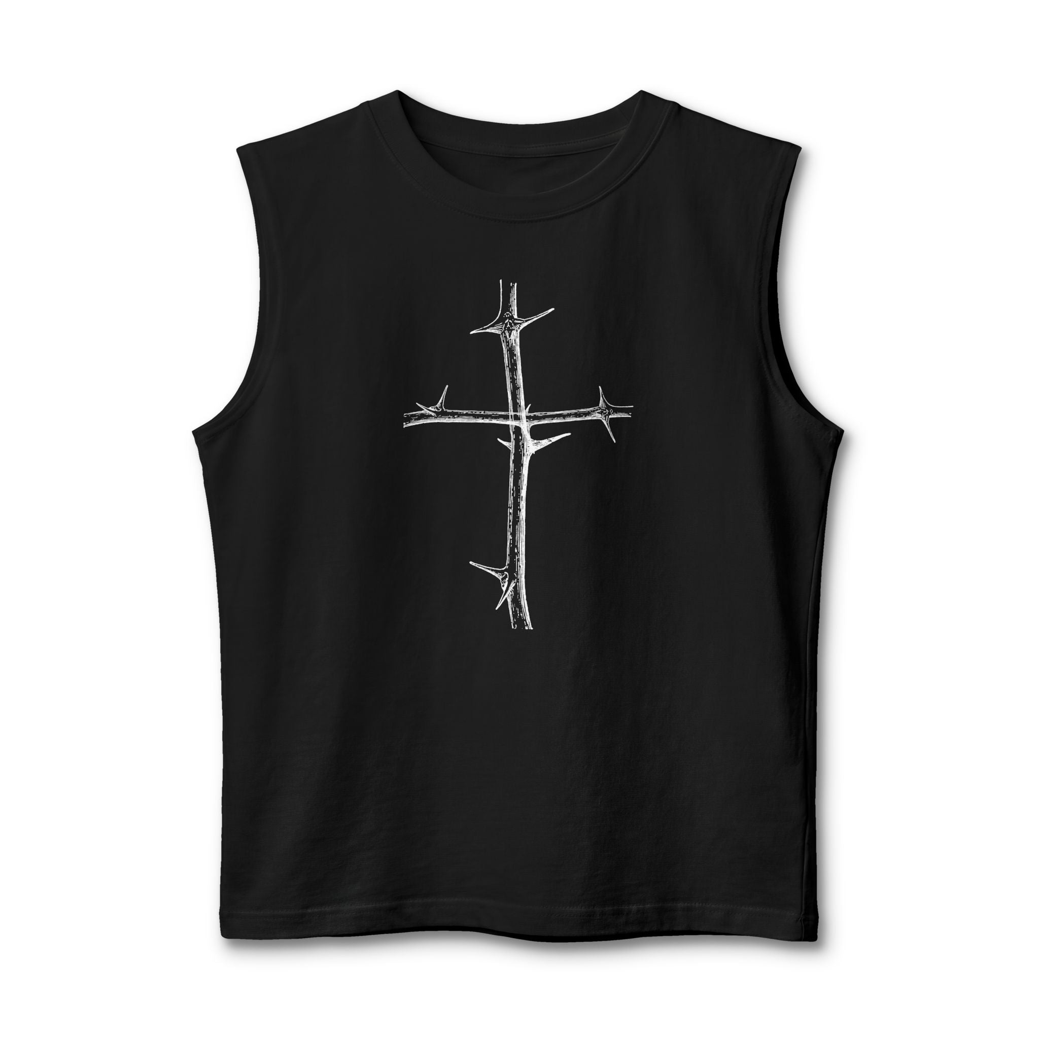 Cross Form Branch Of Thorns, 2 Sided Jersey Muscle Tank