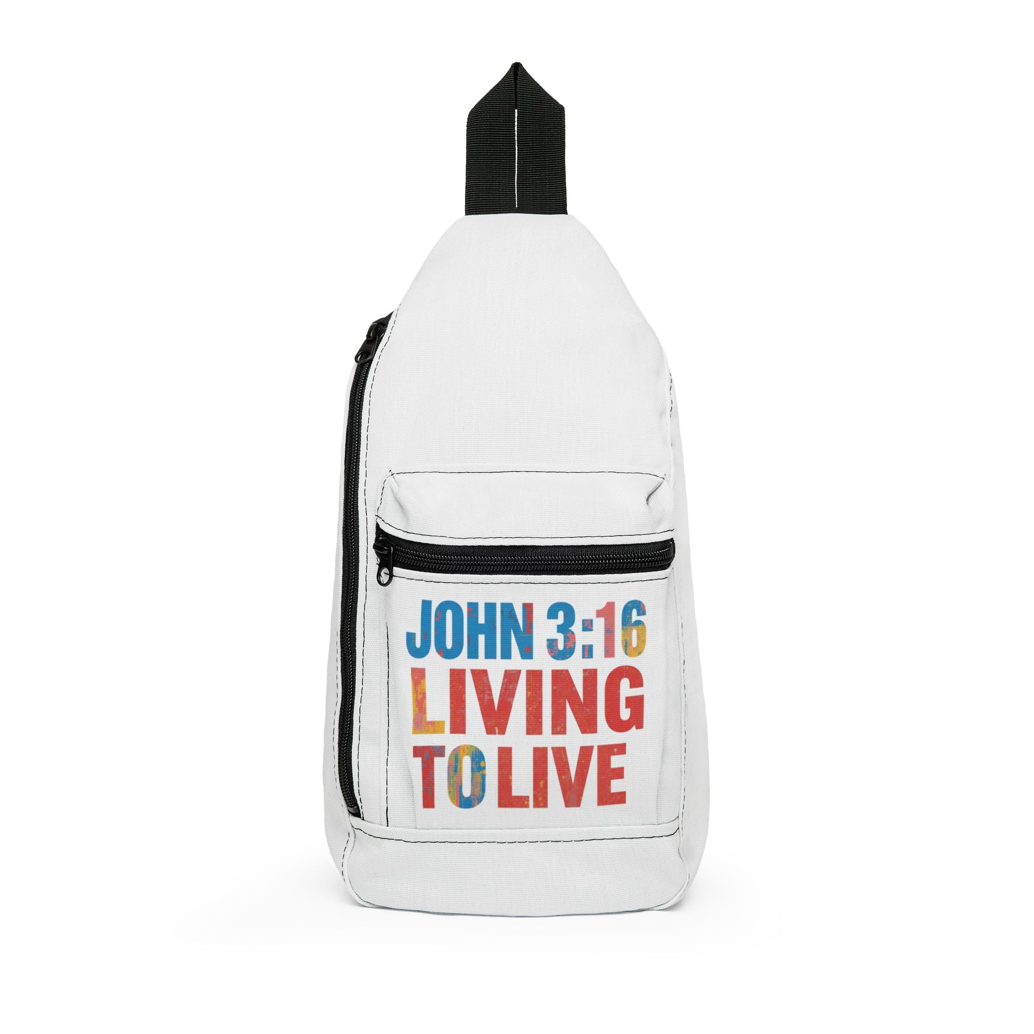 John 3:16 Living To Live™ White Sling Bag