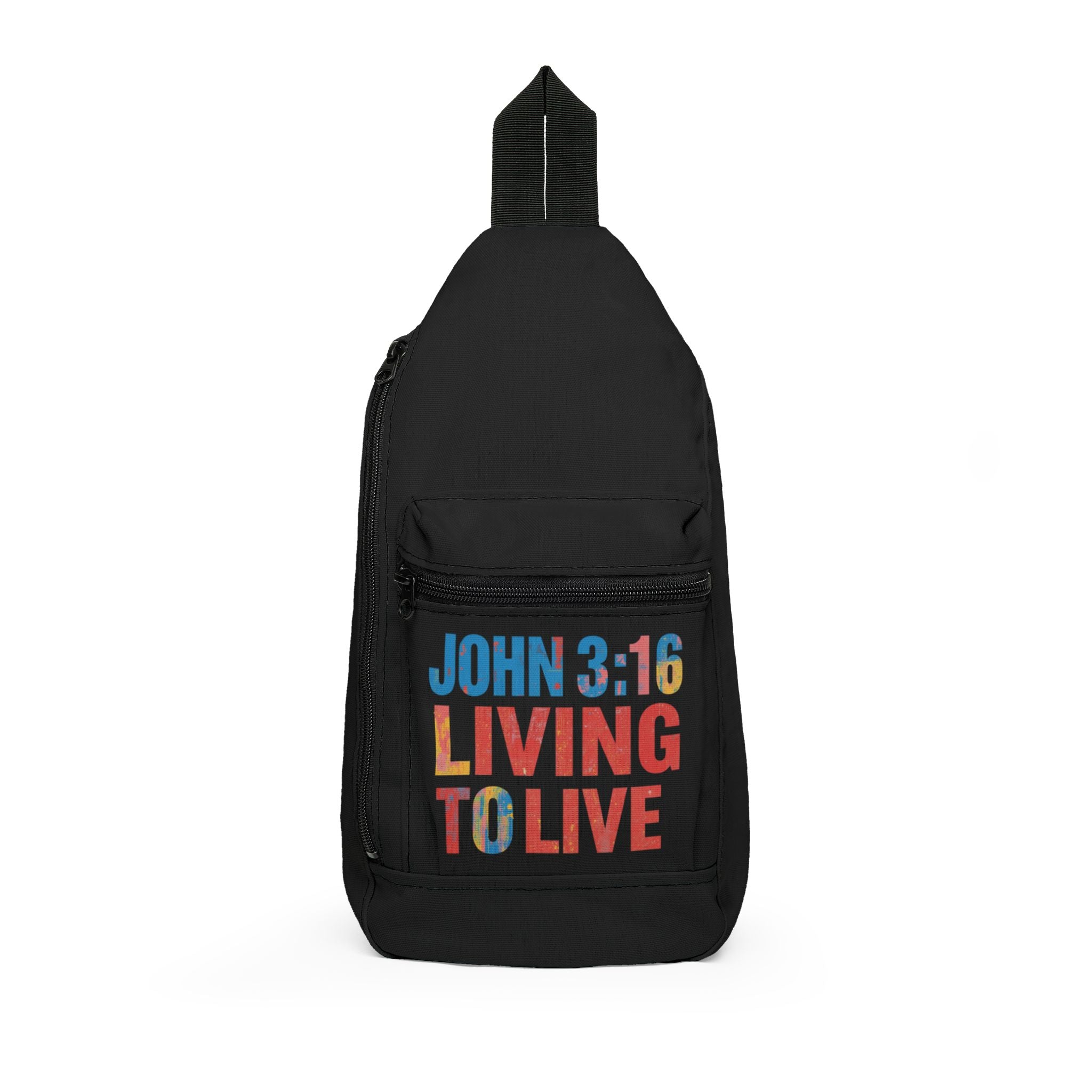 John 3:16 Living To Live™ Black Sling Bag