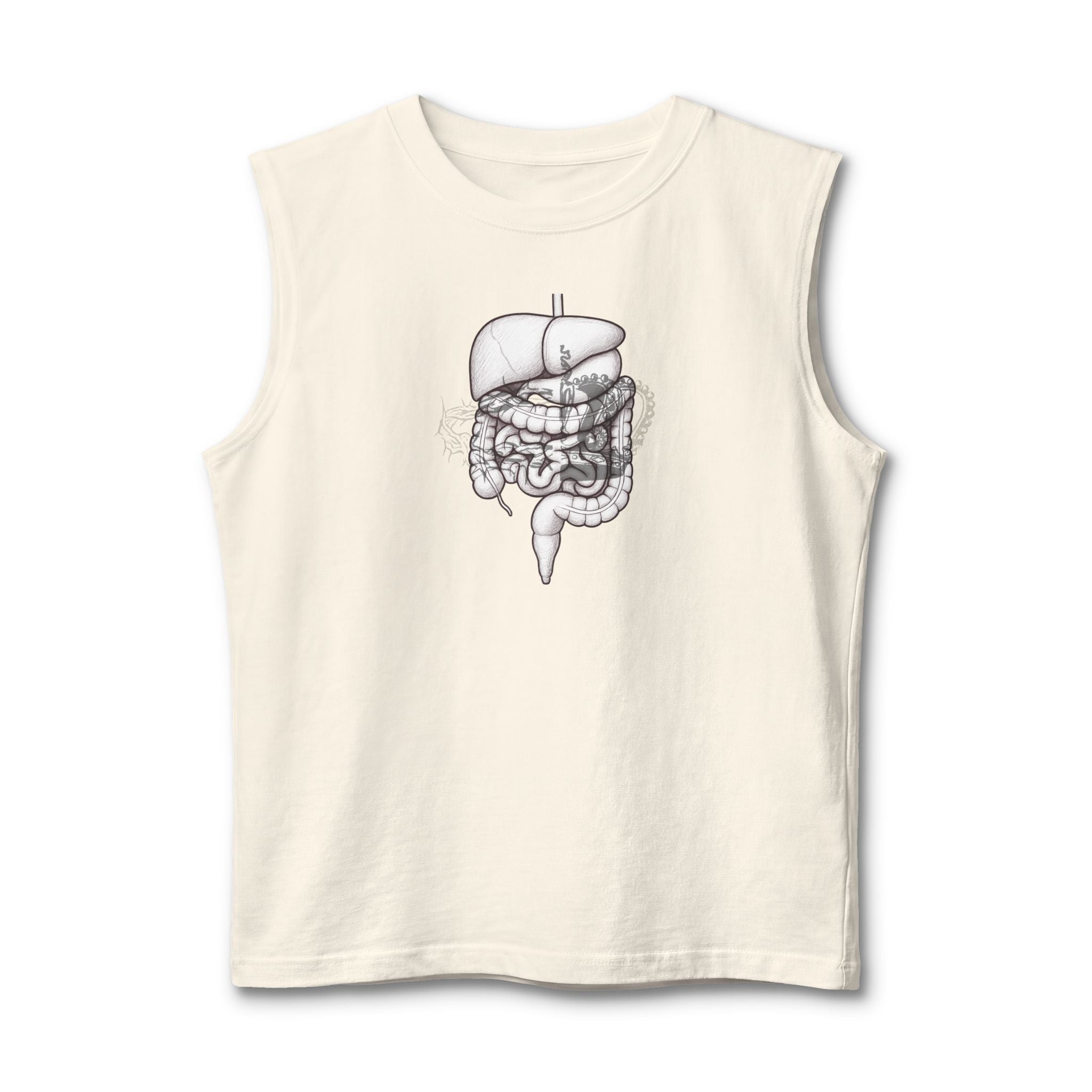 2 Crowns and Intestines, 2 Sided Jersey Muscle Tank
