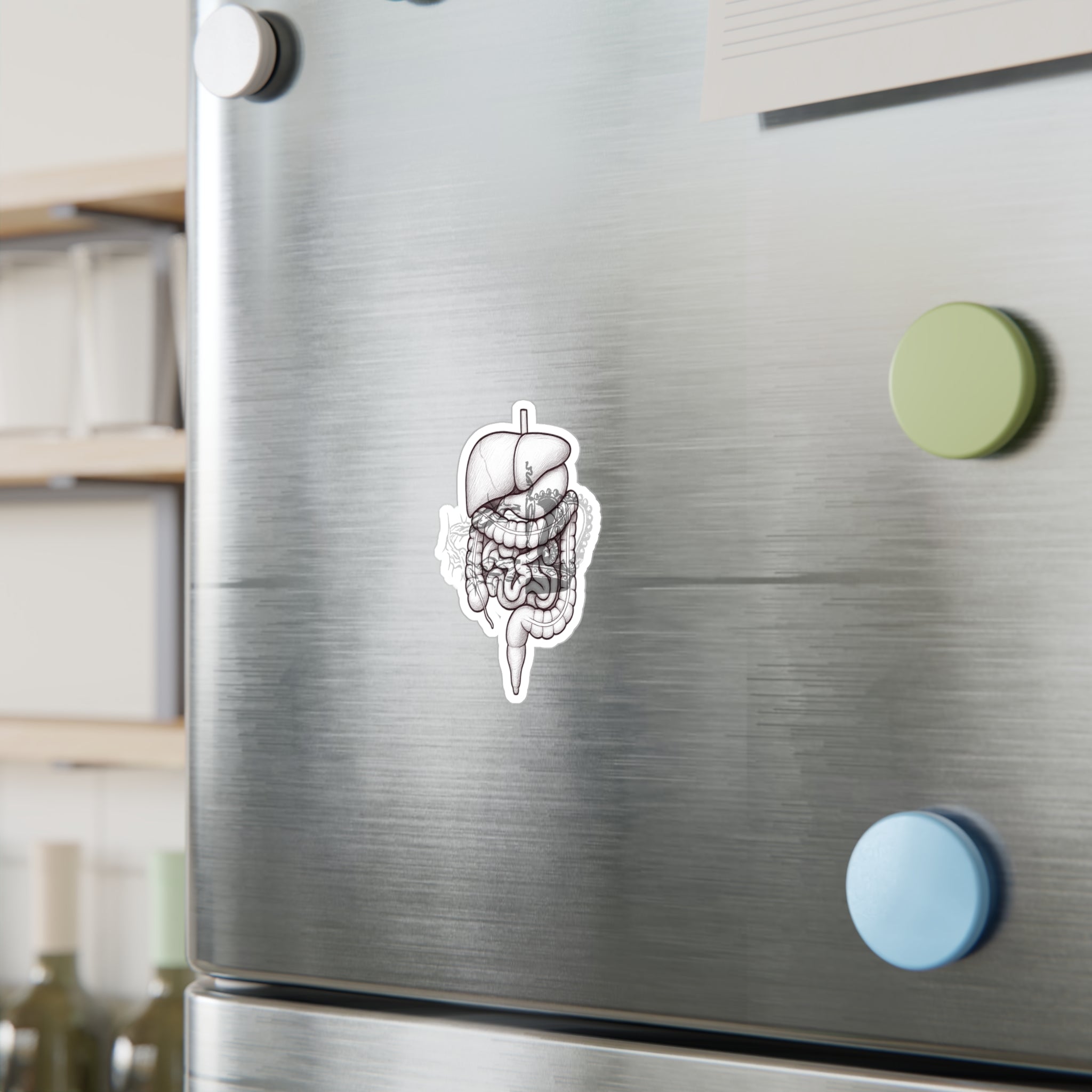 2 Crowns and Intestines, Kiss-Cut Vinyl Decals, Sticker