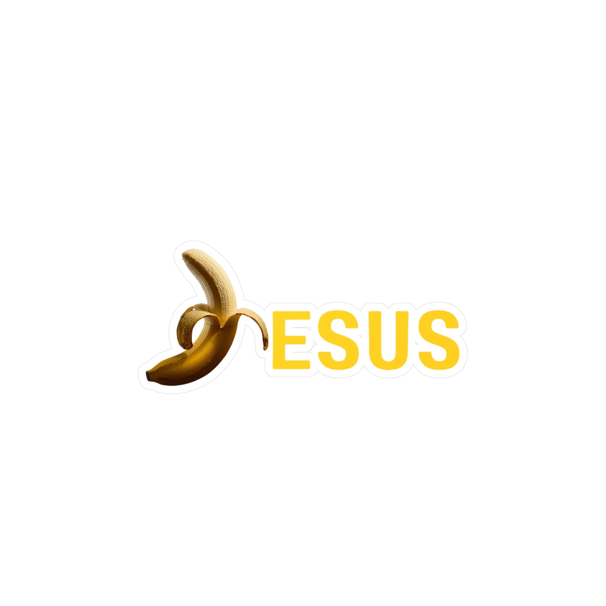 Jesus With Banana 2, Kiss-Cut Vinyl Decals, Sticker