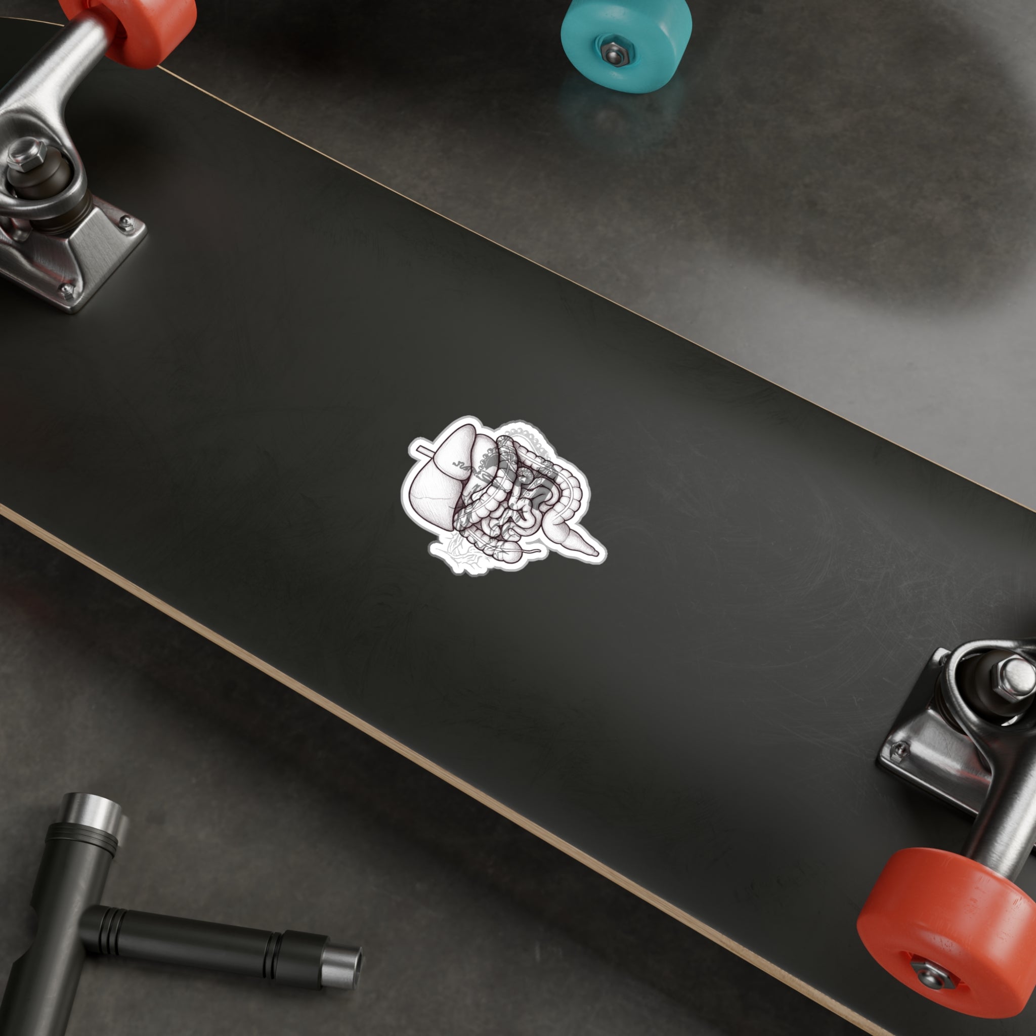 2 Crowns and Intestines, Kiss-Cut Vinyl Decals, Sticker