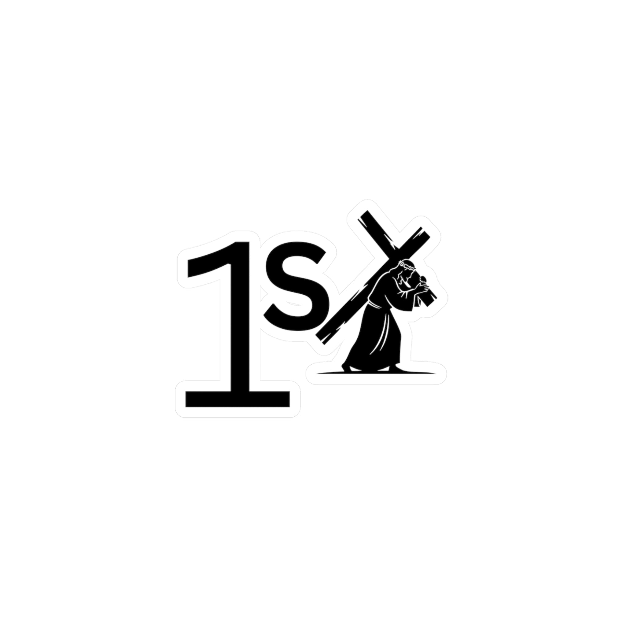 1st with Cross Kiss-Cut Vinyl Decals