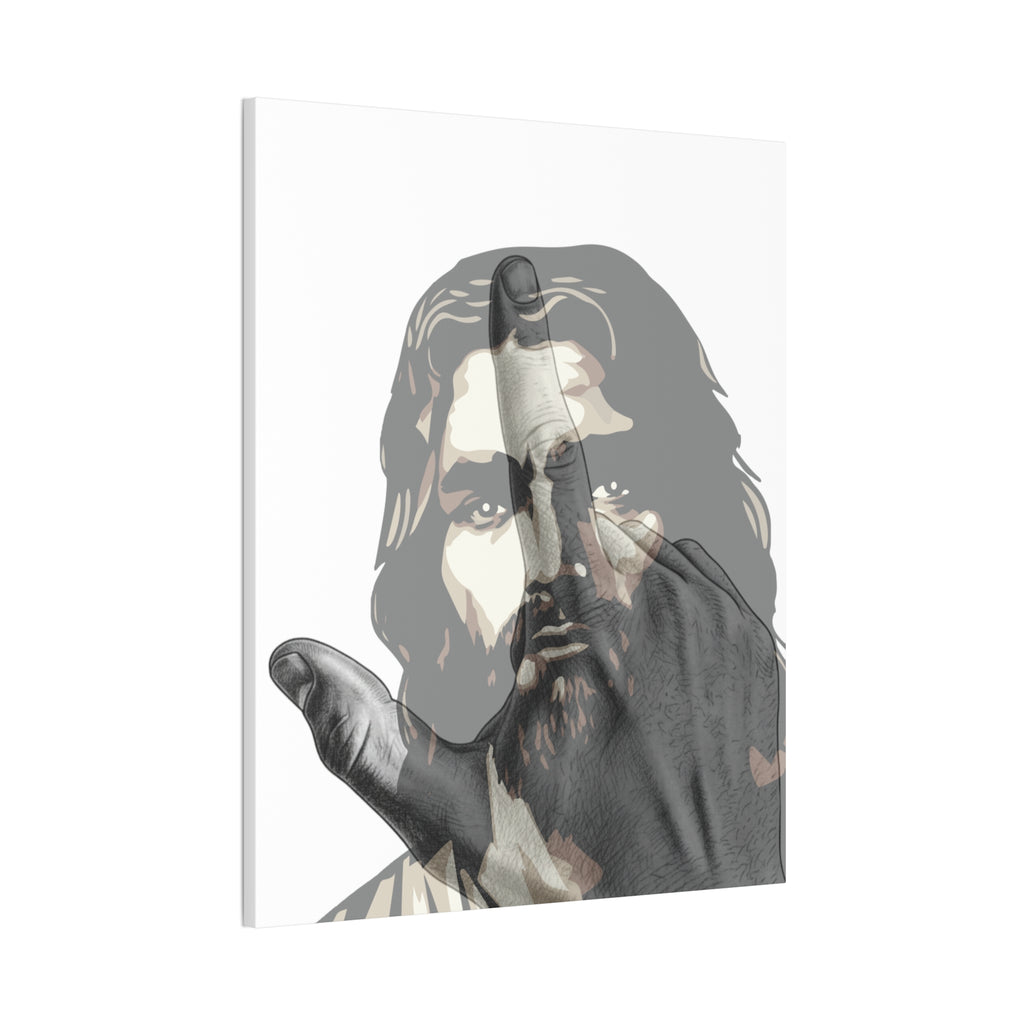 Jesus And J Hand Gesture, White Canva Stretched 0.75"