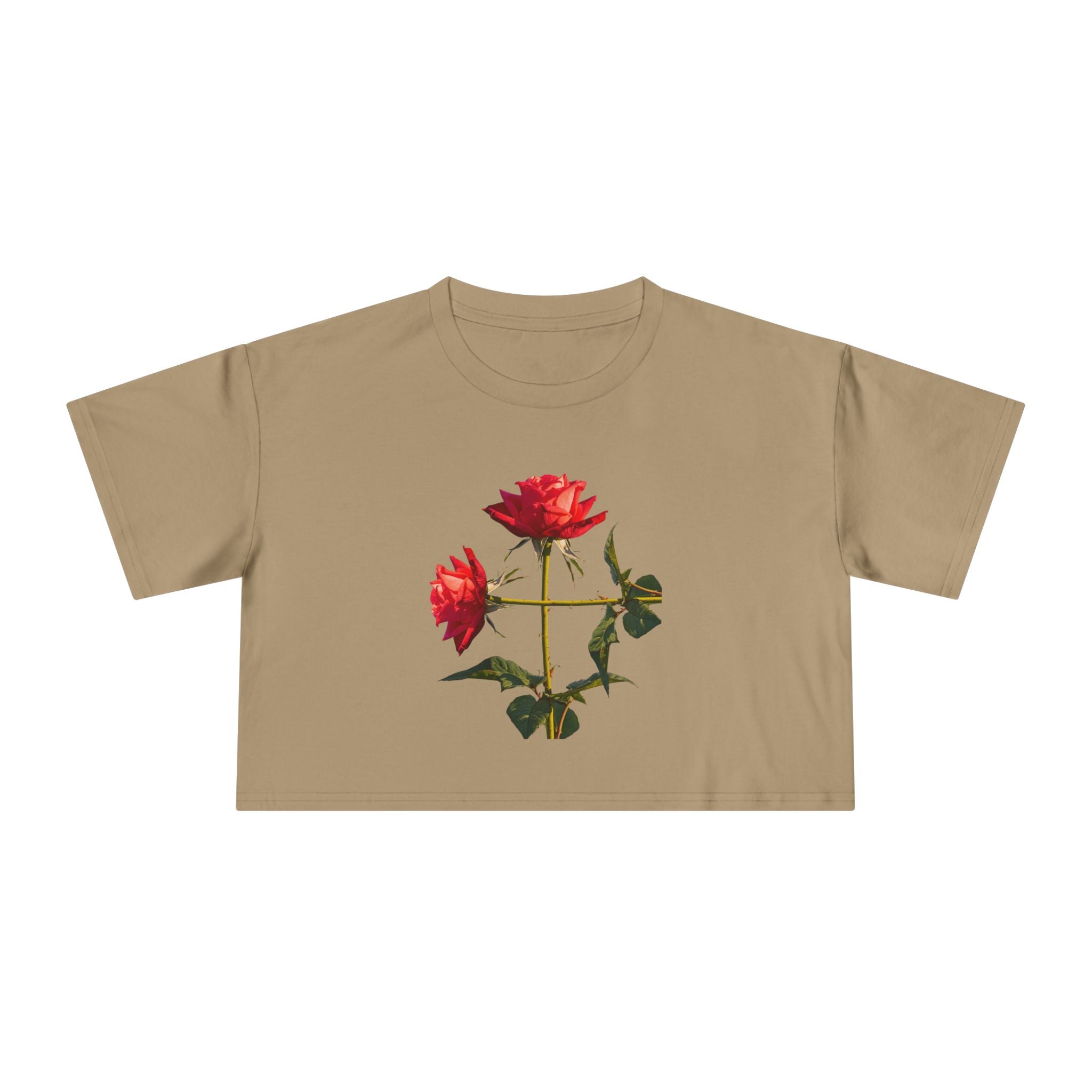 Cross Form Red Roses, Women's Crop Tee