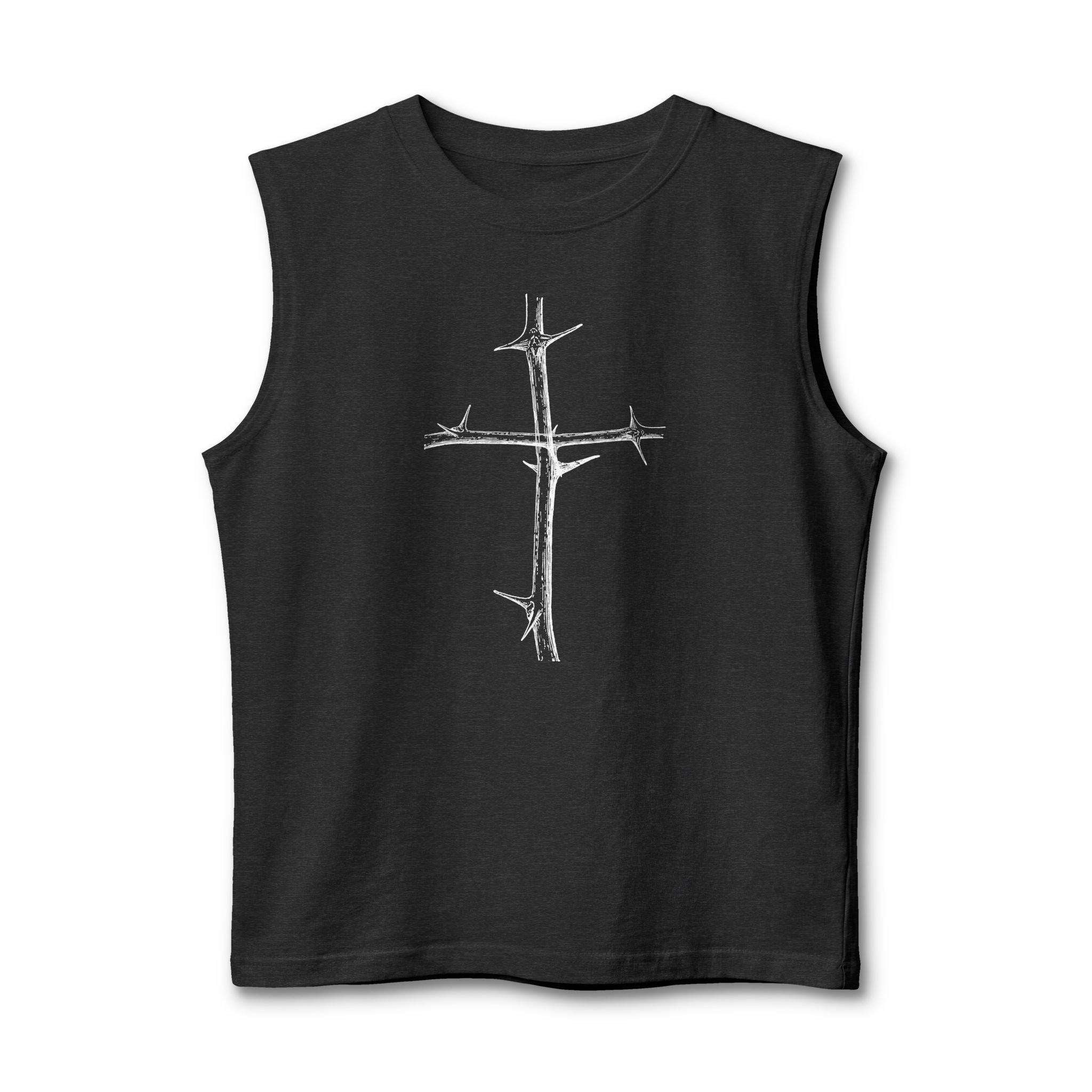 Cross Form Branch Of Thorns, 2 Sided Jersey Muscle Tank