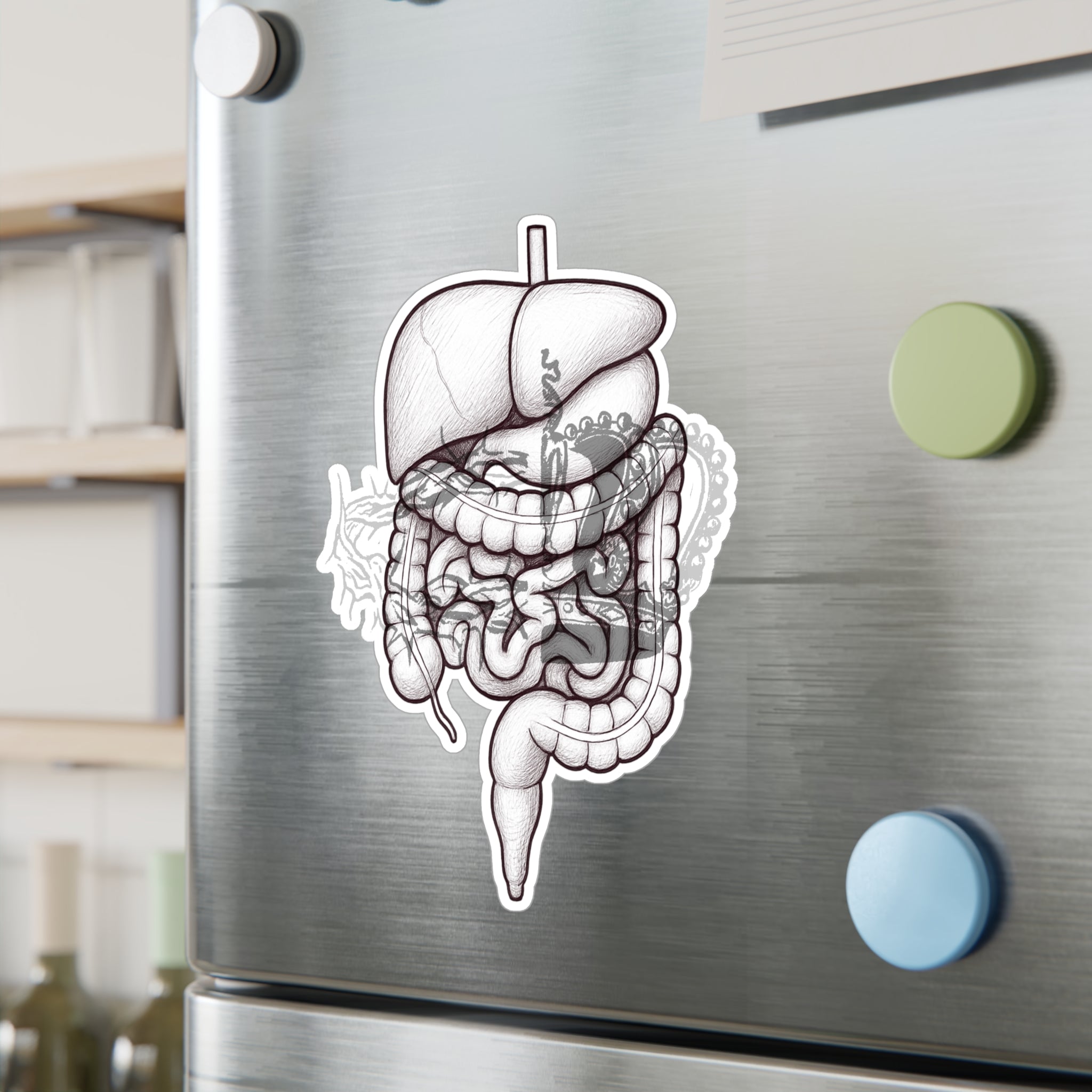 2 Crowns and Intestines, Kiss-Cut Vinyl Decals, Sticker