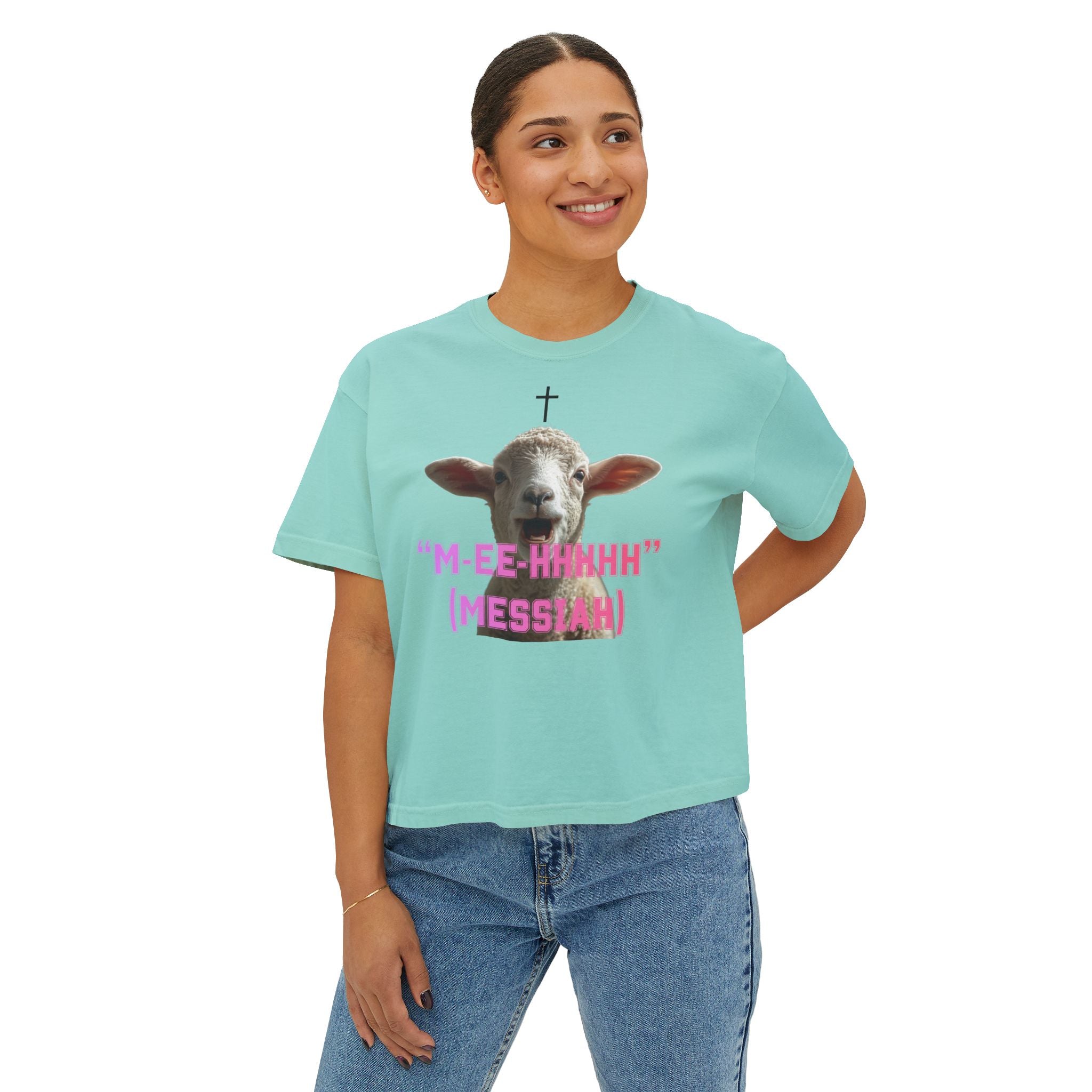 "M-EE-HHHHH" (Messiah)™ Women's Boxy Tee