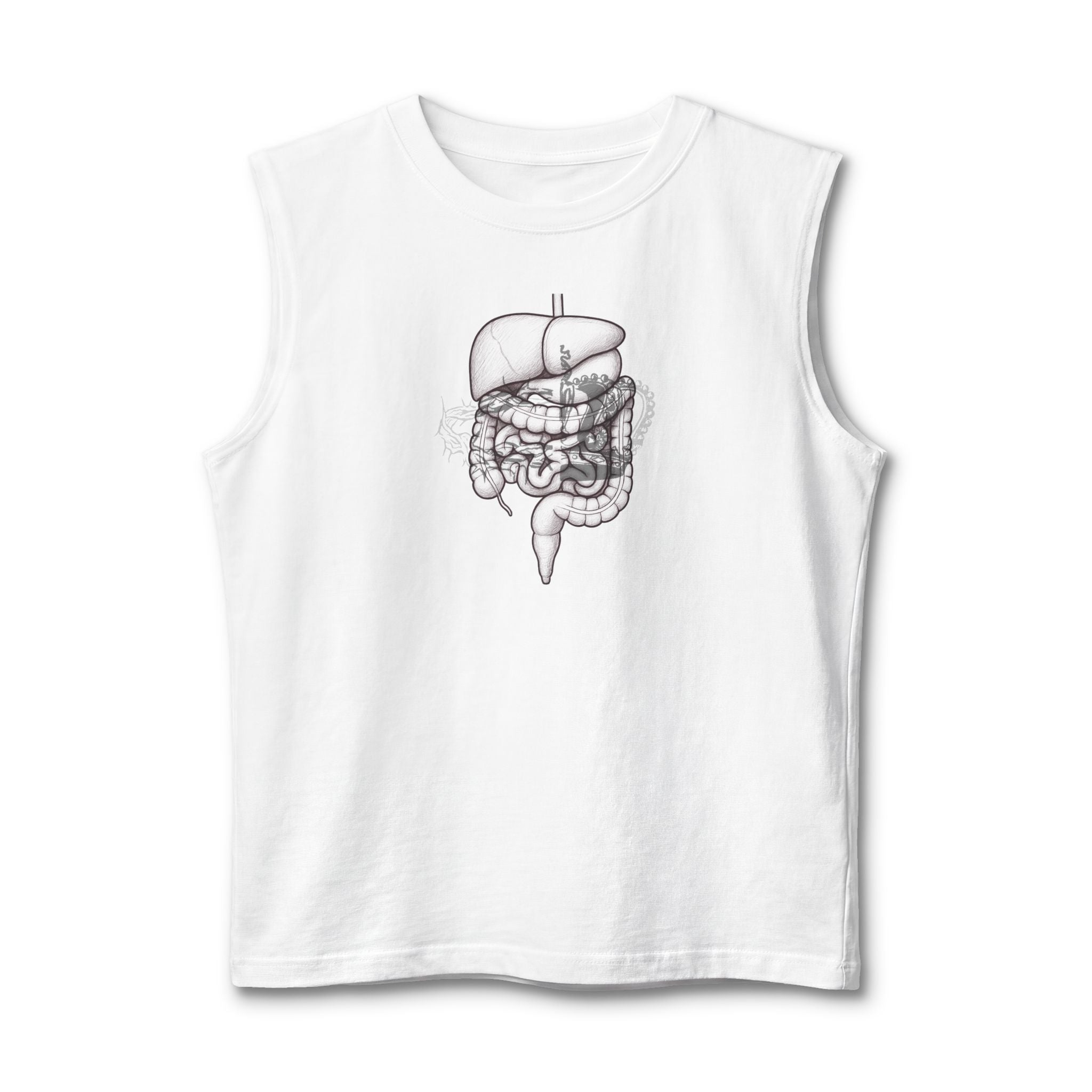 2 Crowns and Intestines, 2 Sided Jersey Muscle Tank