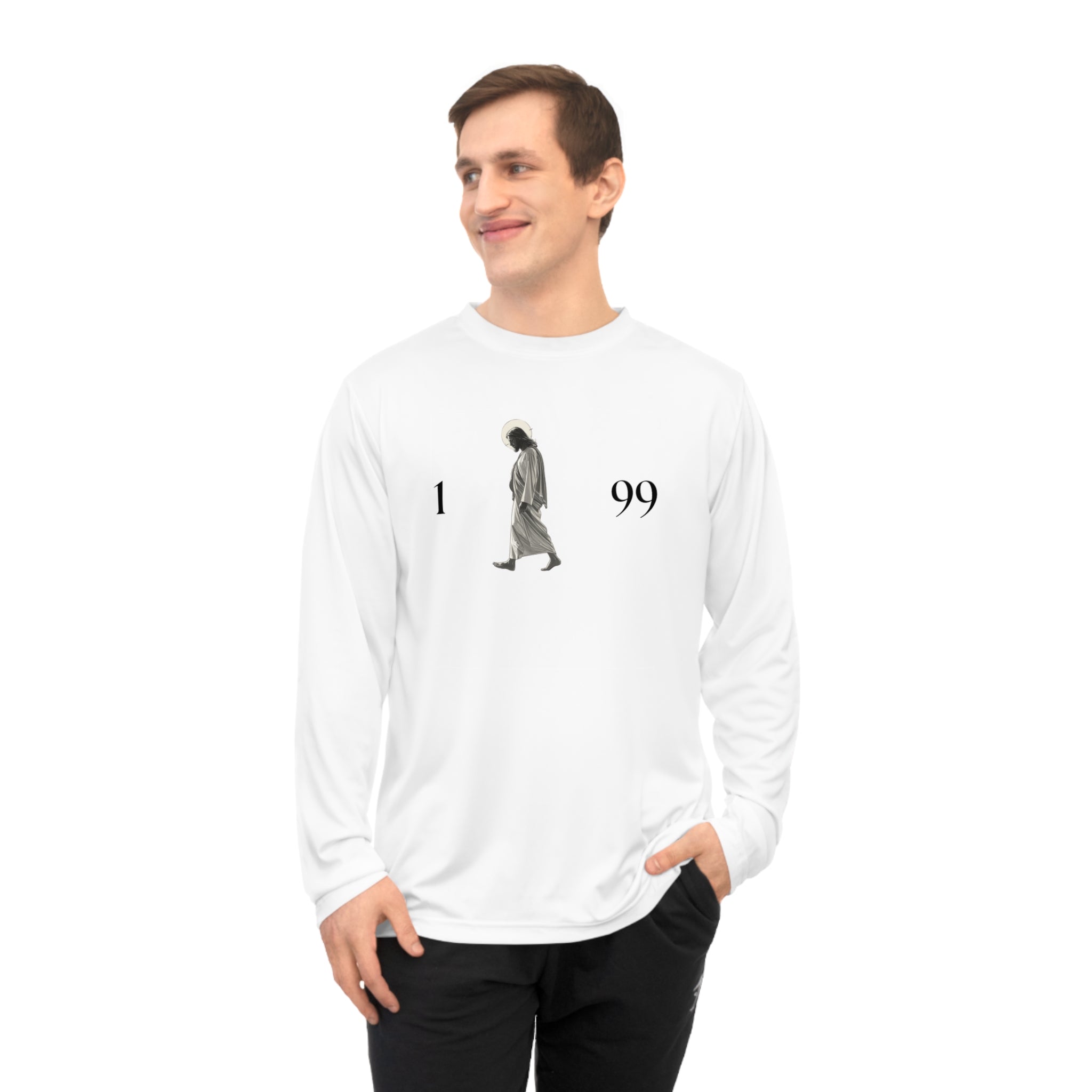 1 99 With Jesus, 2 Sided Unisex Performance Long Sleeve Shirt