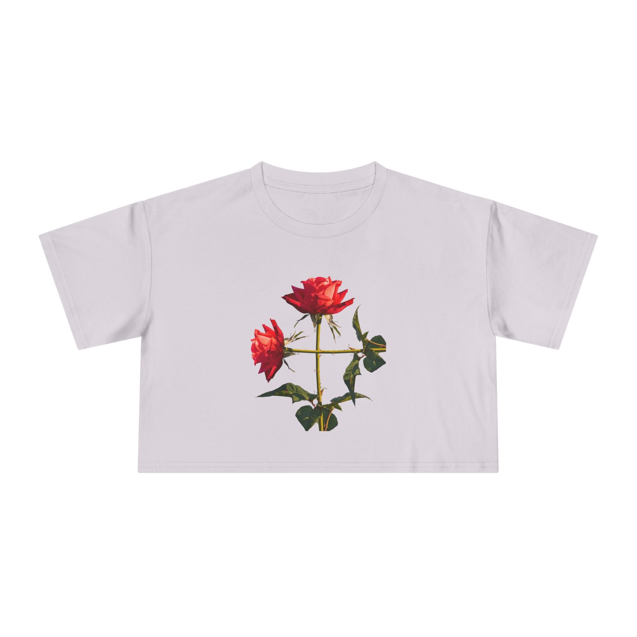 Cross Form Red Roses, Women's Crop Tee