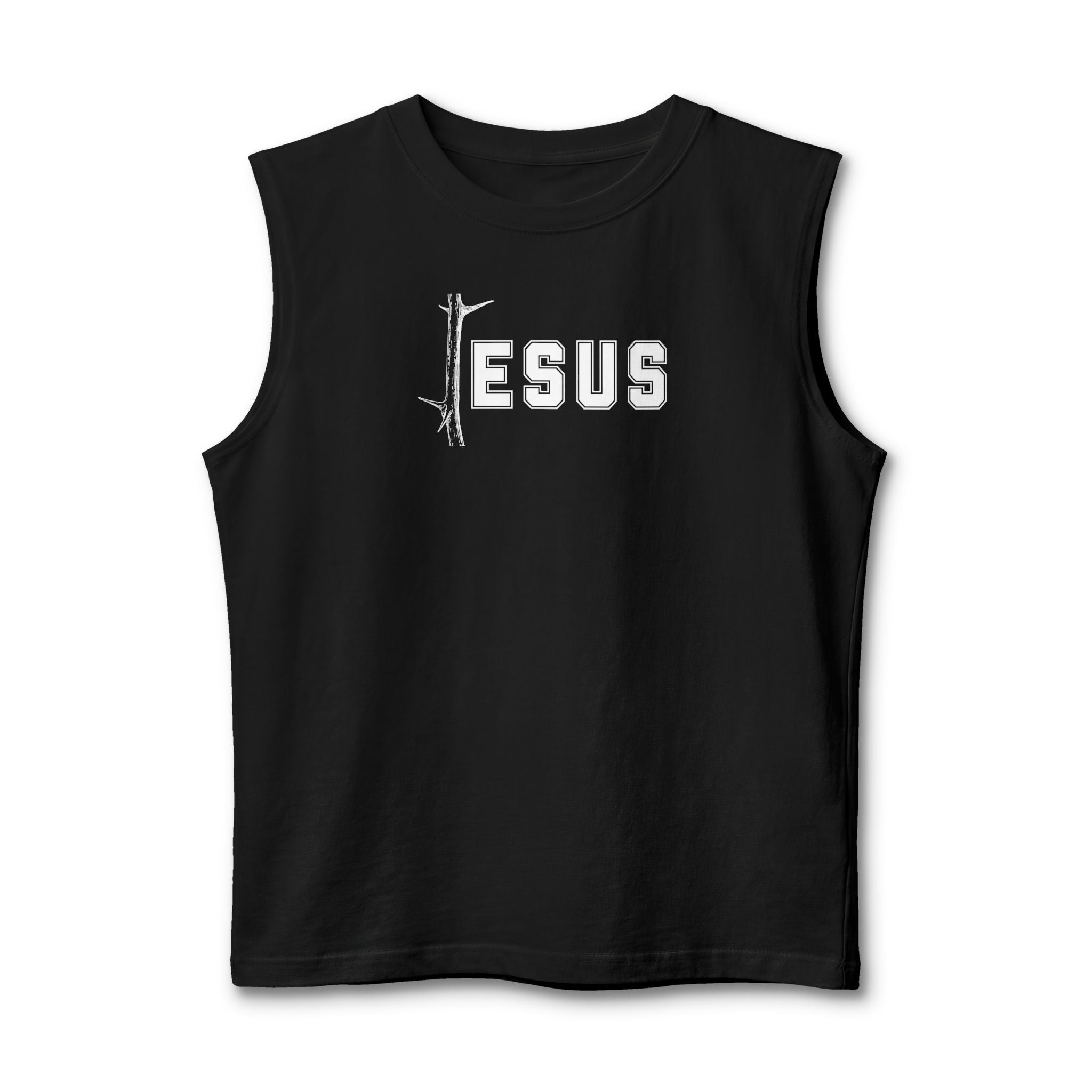Jesus With Branch Of Thorns, 2 Sided Jersey Muscle Tank