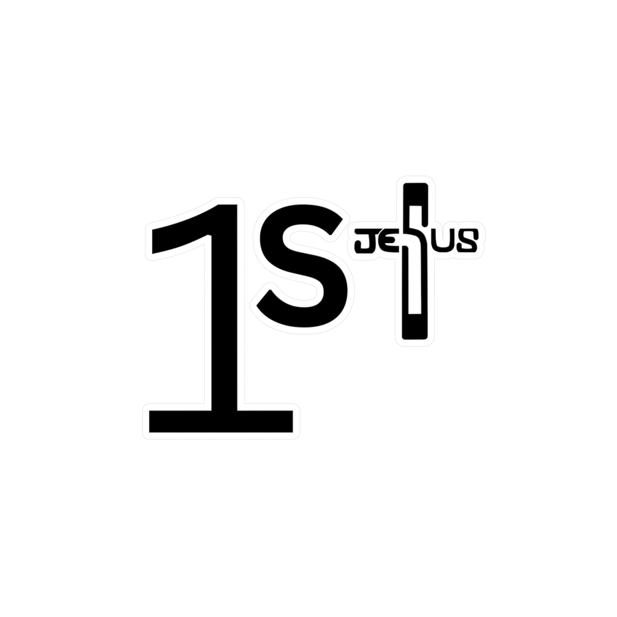 1st with Jesus Cross Kiss-Cut Vinyl Decals