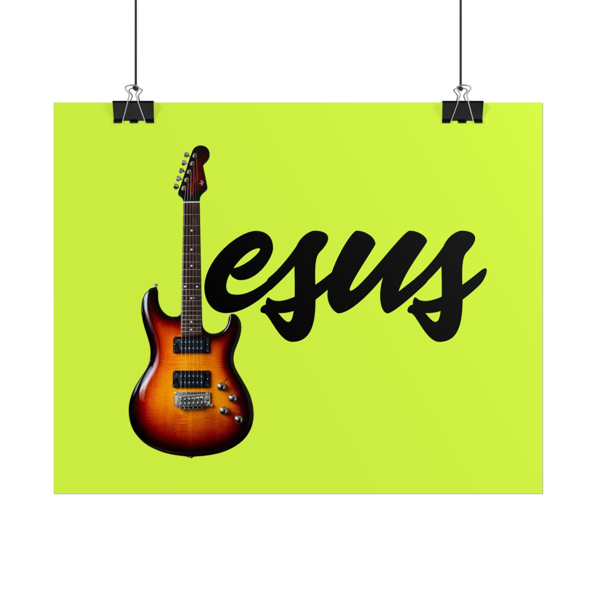 Jesus With Guitar, Yellow Highlight Rolled Posters