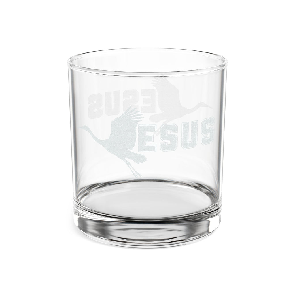 Jesus With Crane Bird, Rocks Glass, 10oz (Engraving)