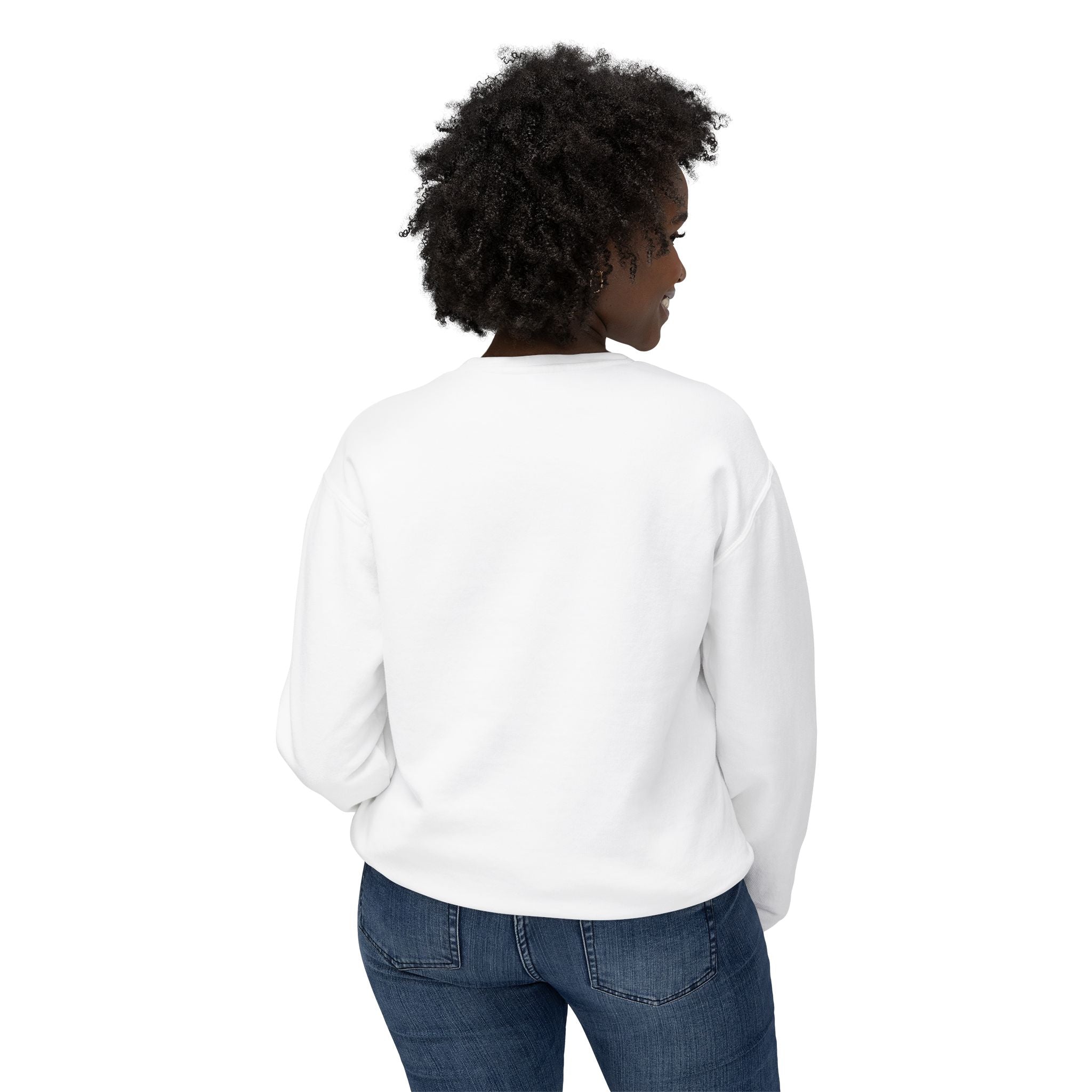 Jesus And J Hand Gesture, Large Print, Unisex Lightweight Crewneck Sweatshirt