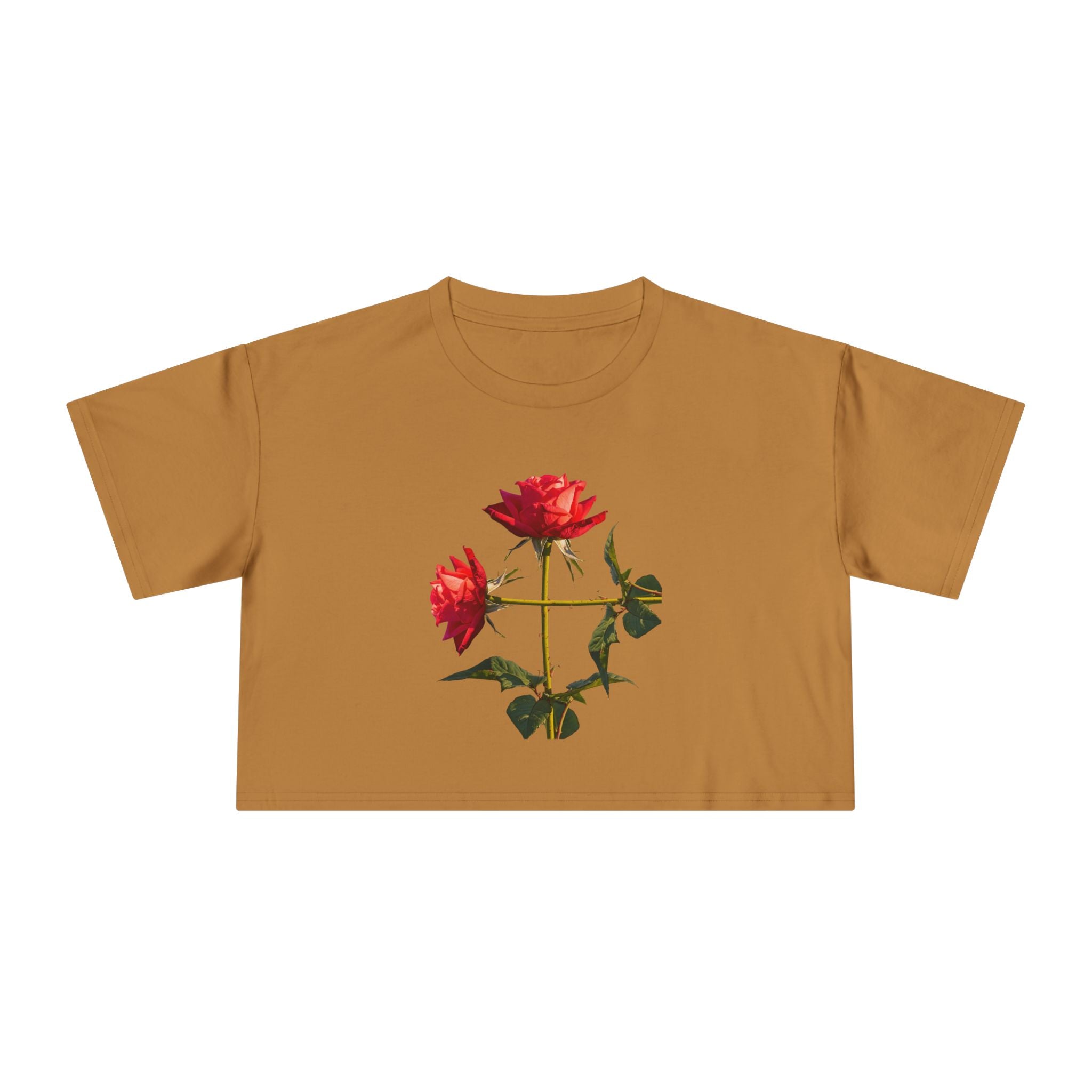 Cross Form Red Roses, Women's Crop Tee