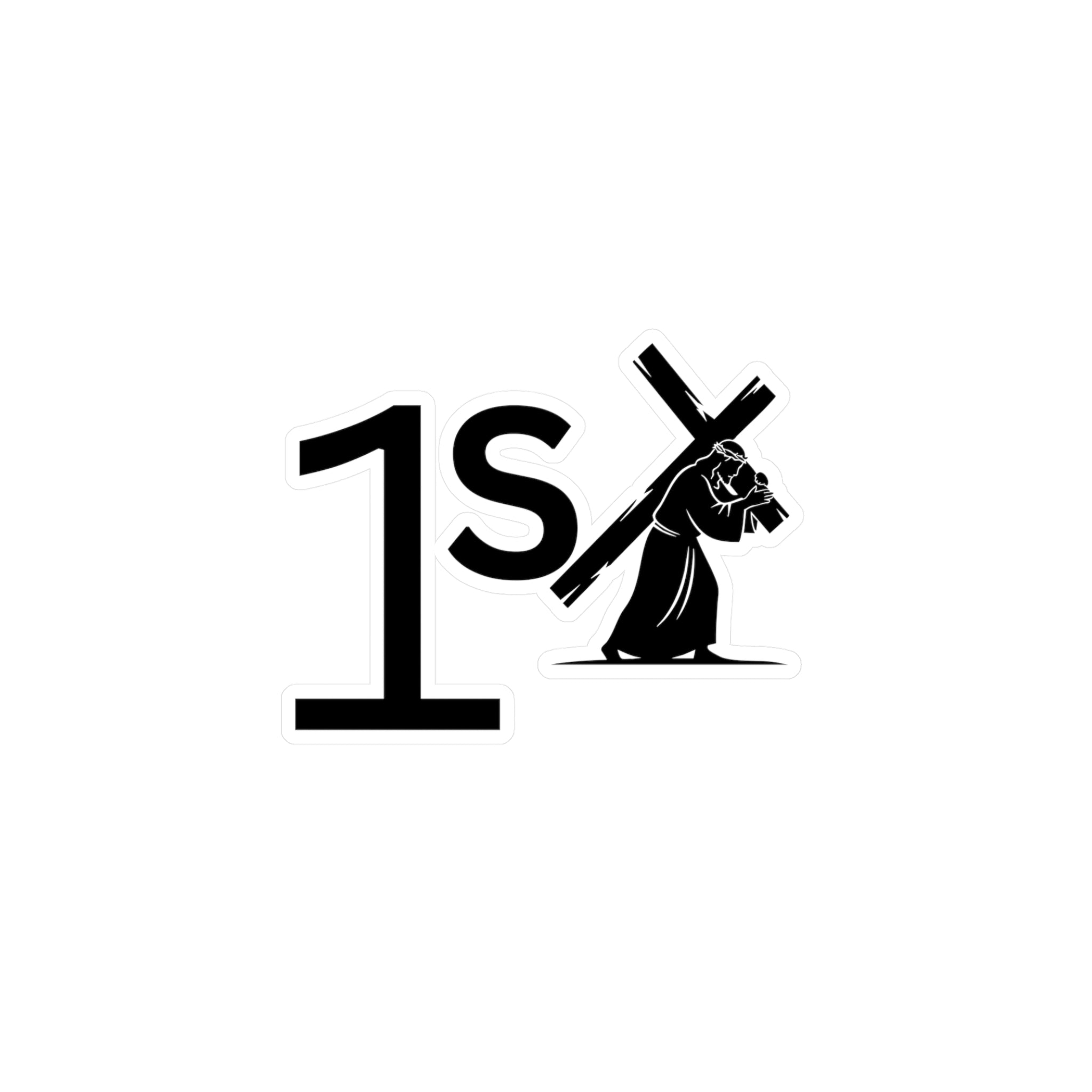 1st with Cross Kiss-Cut Vinyl Decals