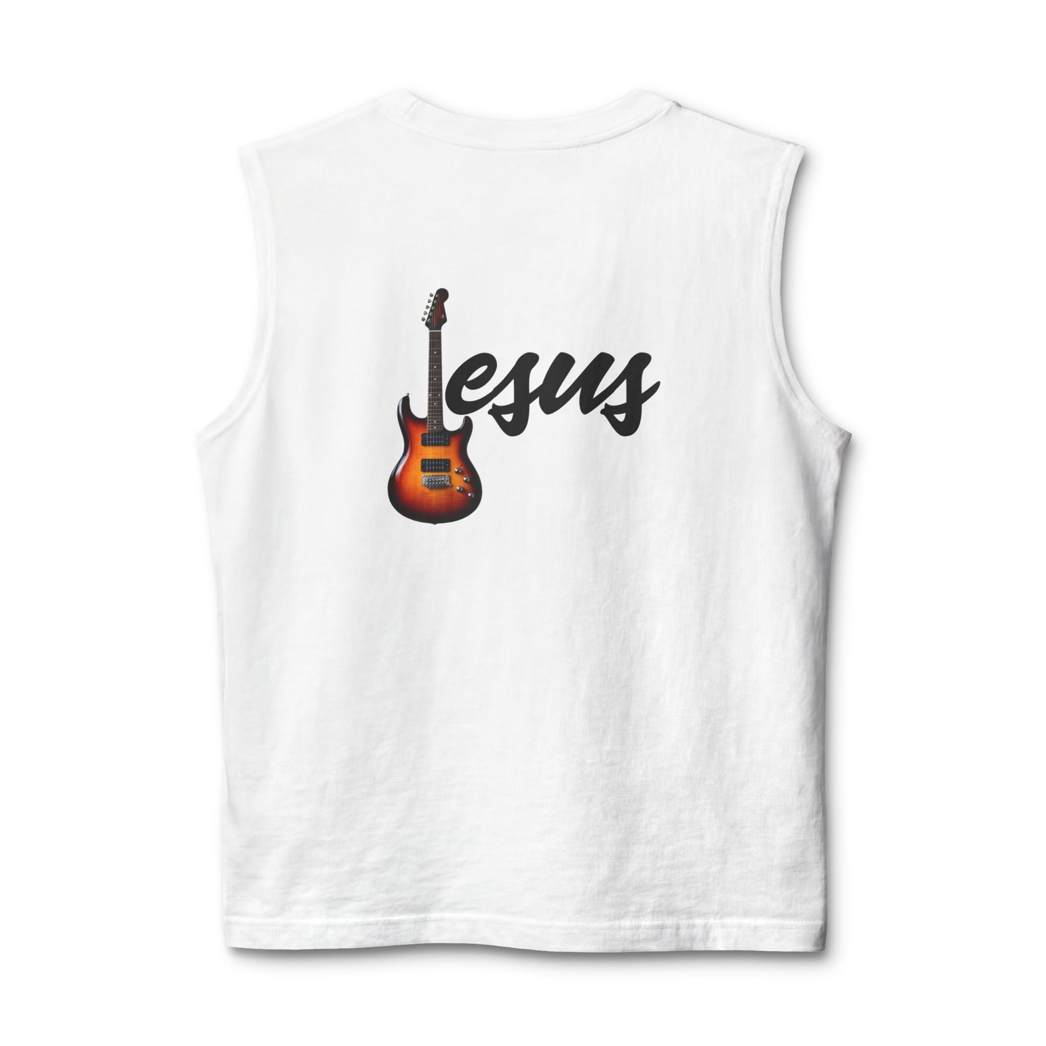 Jesus With Guitar, 2 Sided Unisex Jersey Muscle Tank