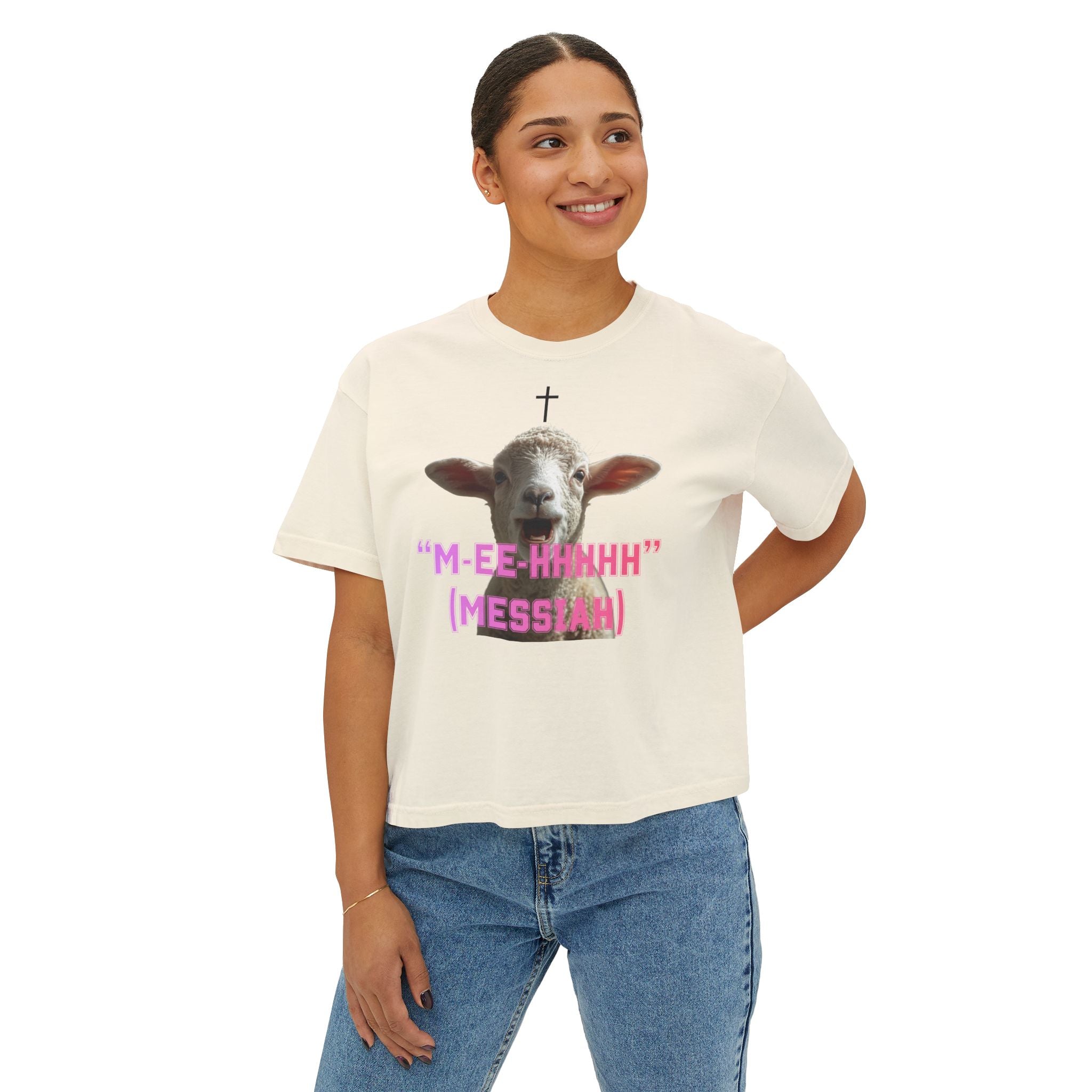 "M-EE-HHHHH" (Messiah)™ Women's Boxy Tee