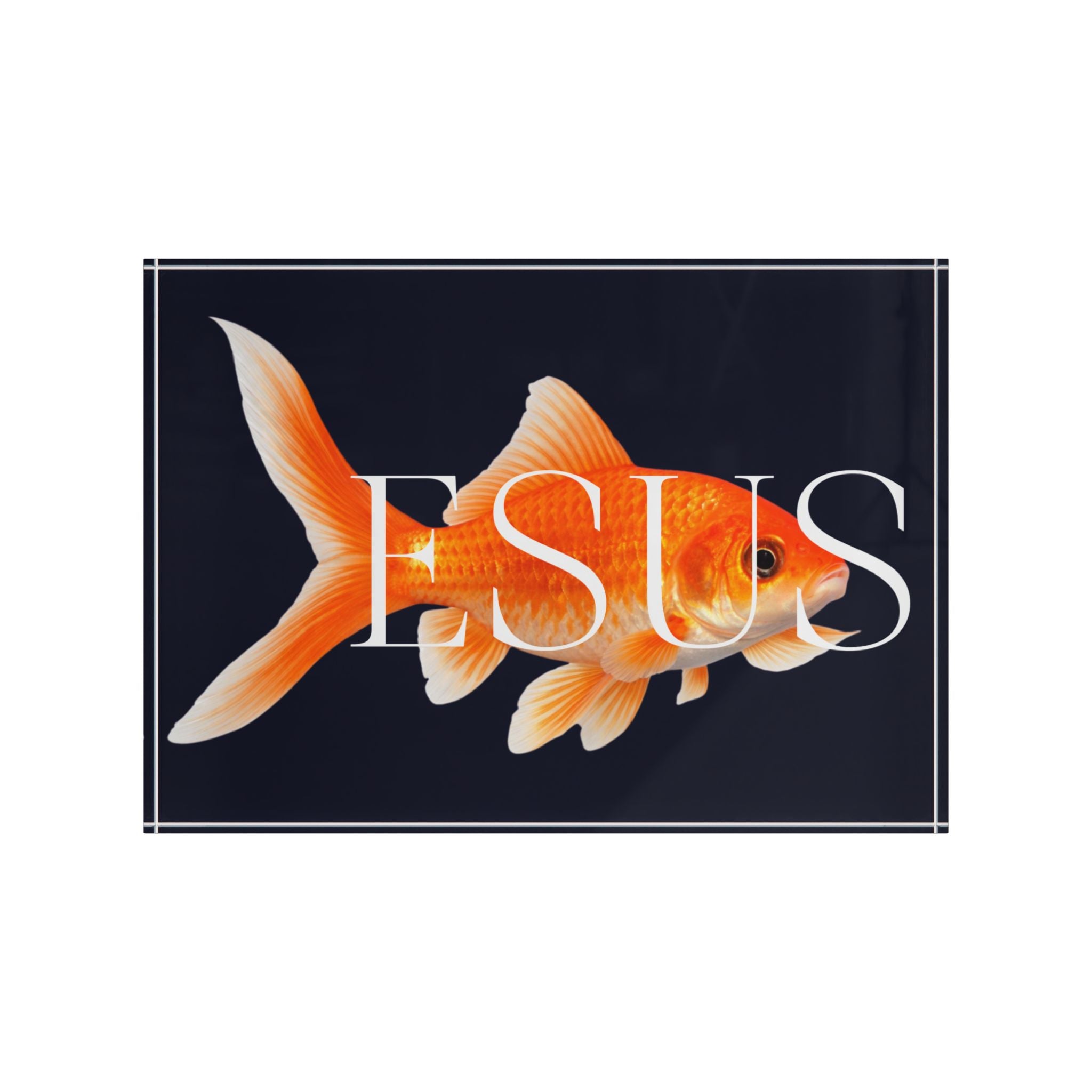 Jesus With Goldfish, Ocean Blue Photo Block