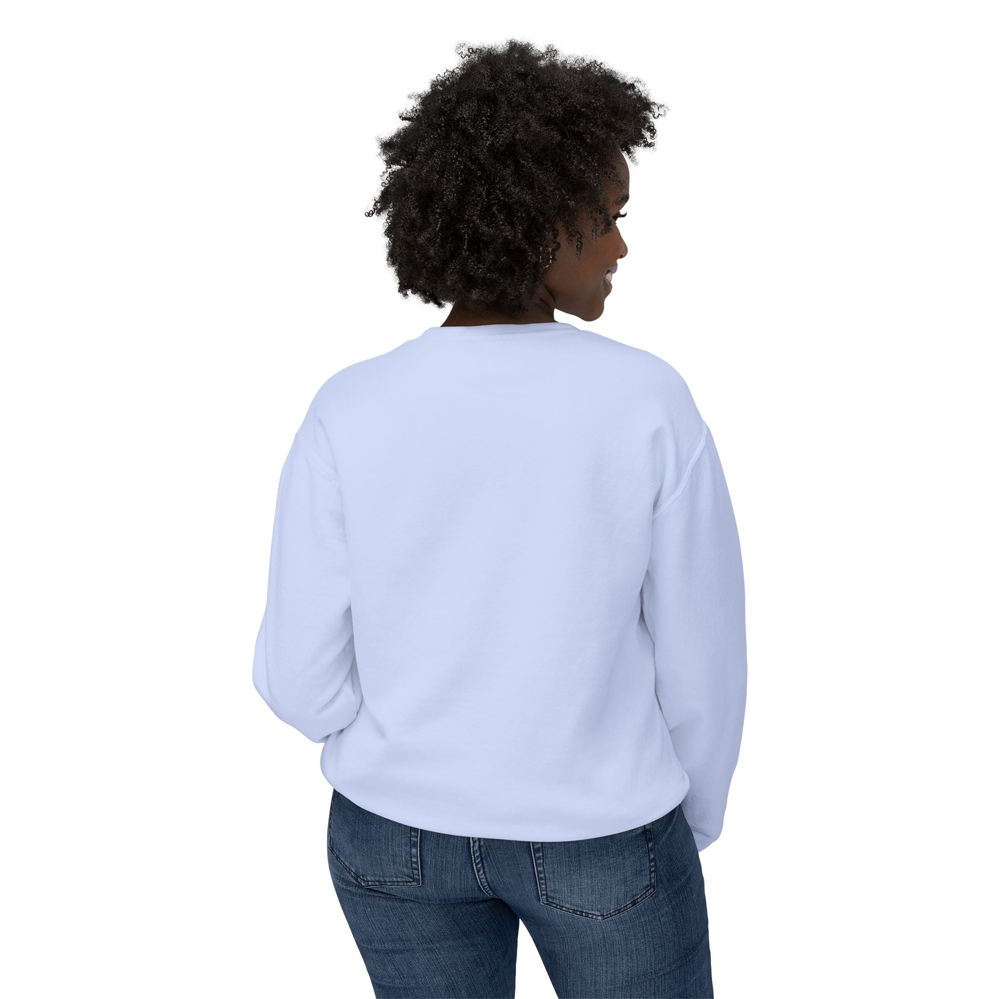 Jesus And J Hand Gesture, Large Print, Unisex Lightweight Crewneck Sweatshirt
