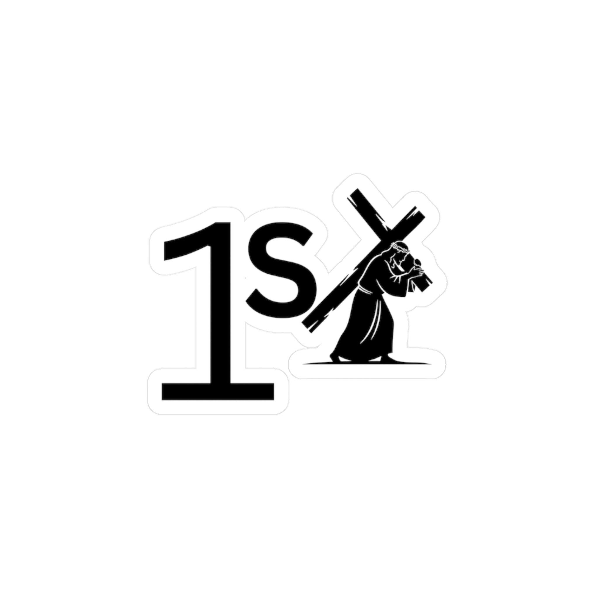 1st with Cross Kiss-Cut Vinyl Decals