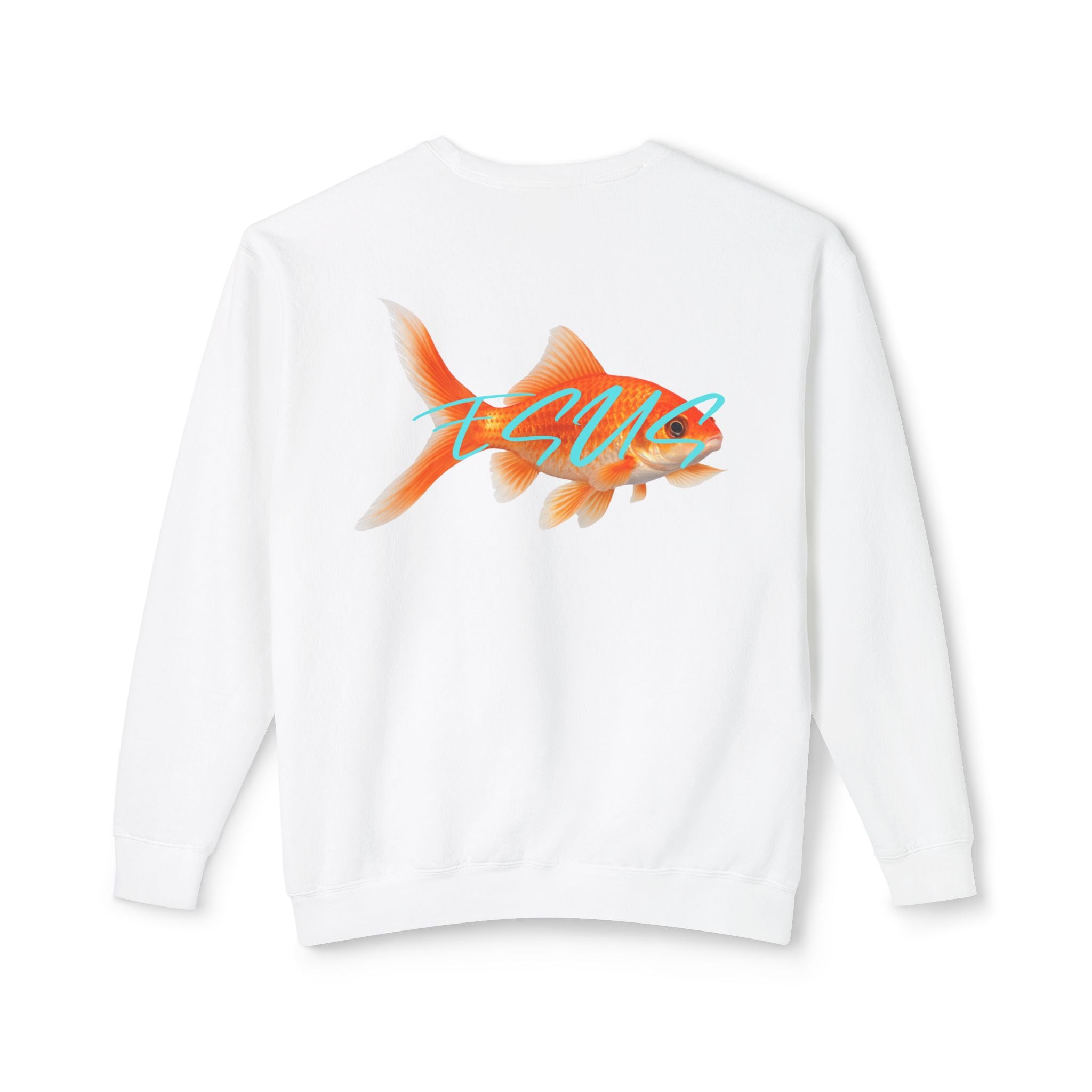 Jesus With Goldfish, 2 Sided Unisex Lightweight Crewneck Sweatshirt