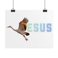 Jesus With Crane Bird, White Rolled Posters