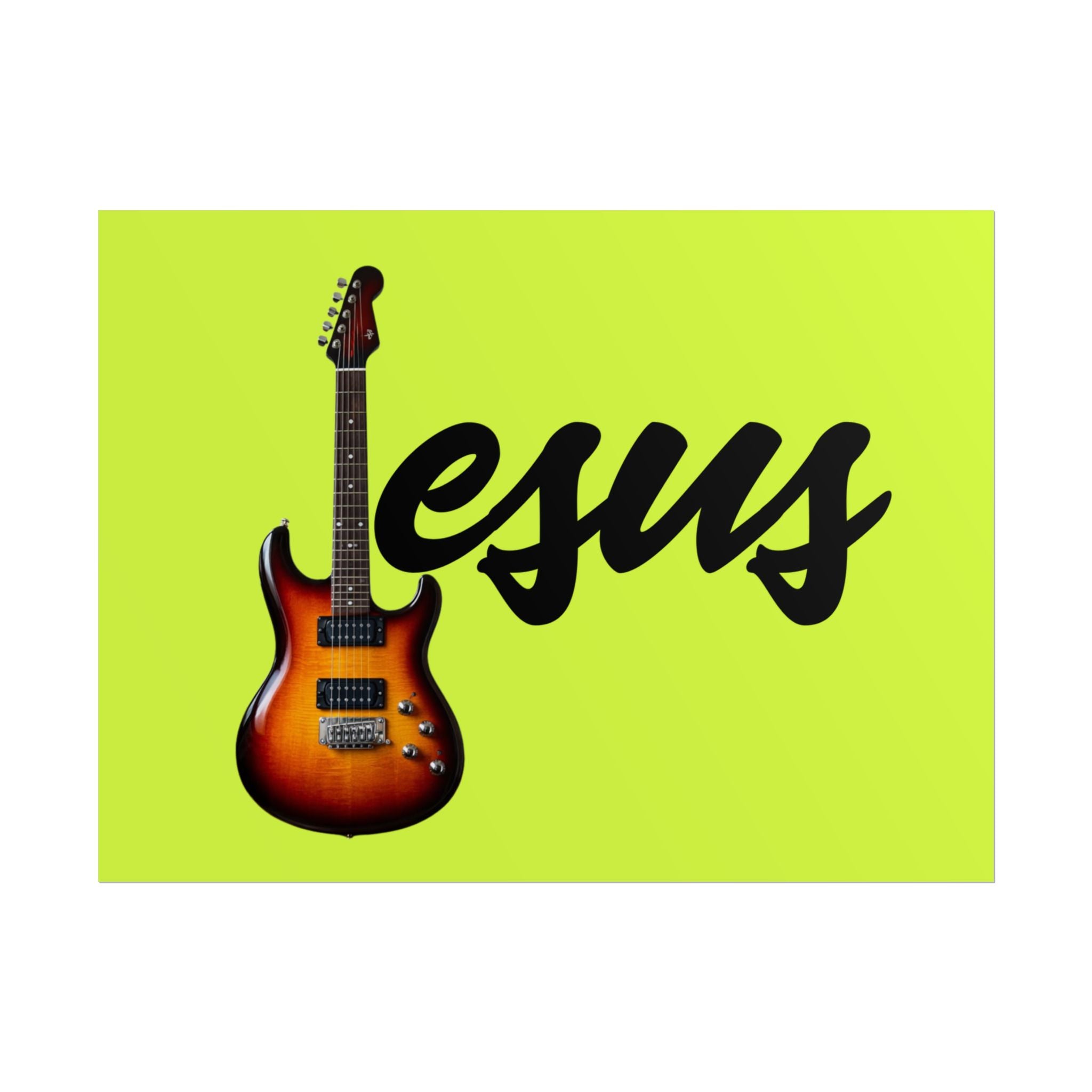 Jesus With Guitar, Yellow Highlight Rolled Posters