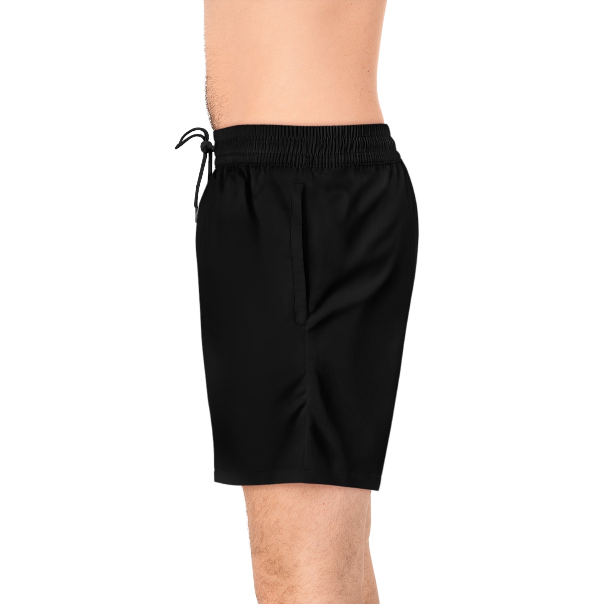 Jesus With Branch Of Thorns, White Mid-Length Swim Shorts (AOP)
