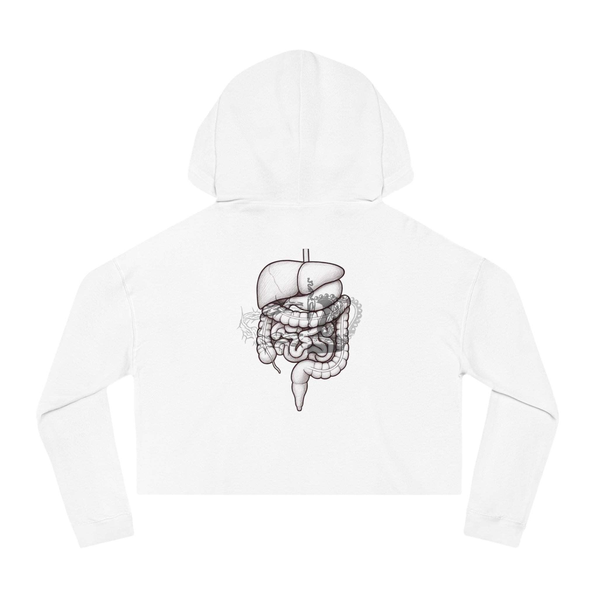 2 Crowns and Intestines, 2 Sided Women’s Cropped Hooded Sweatshirt