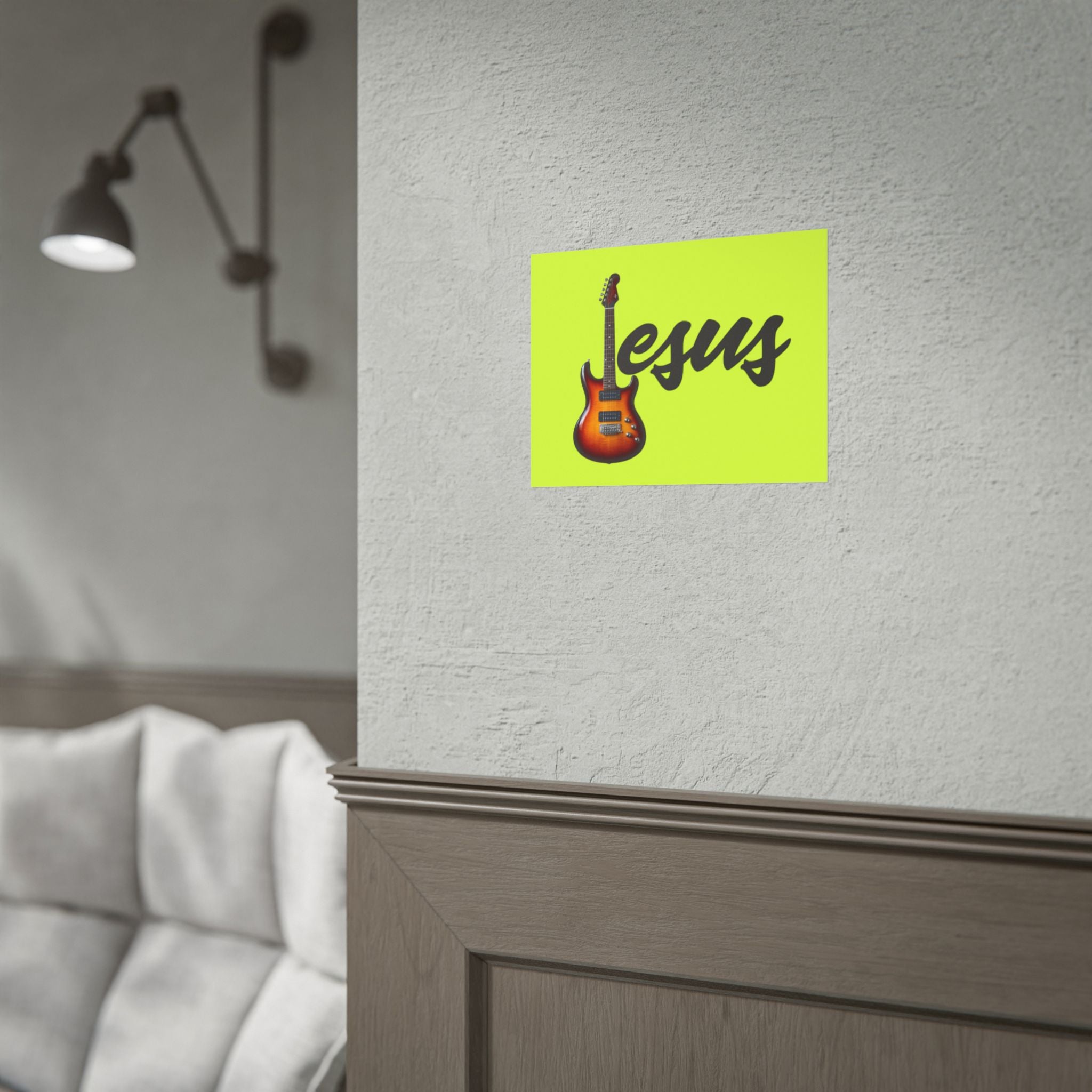 Jesus With Guitar, Yellow Highlight Rolled Posters
