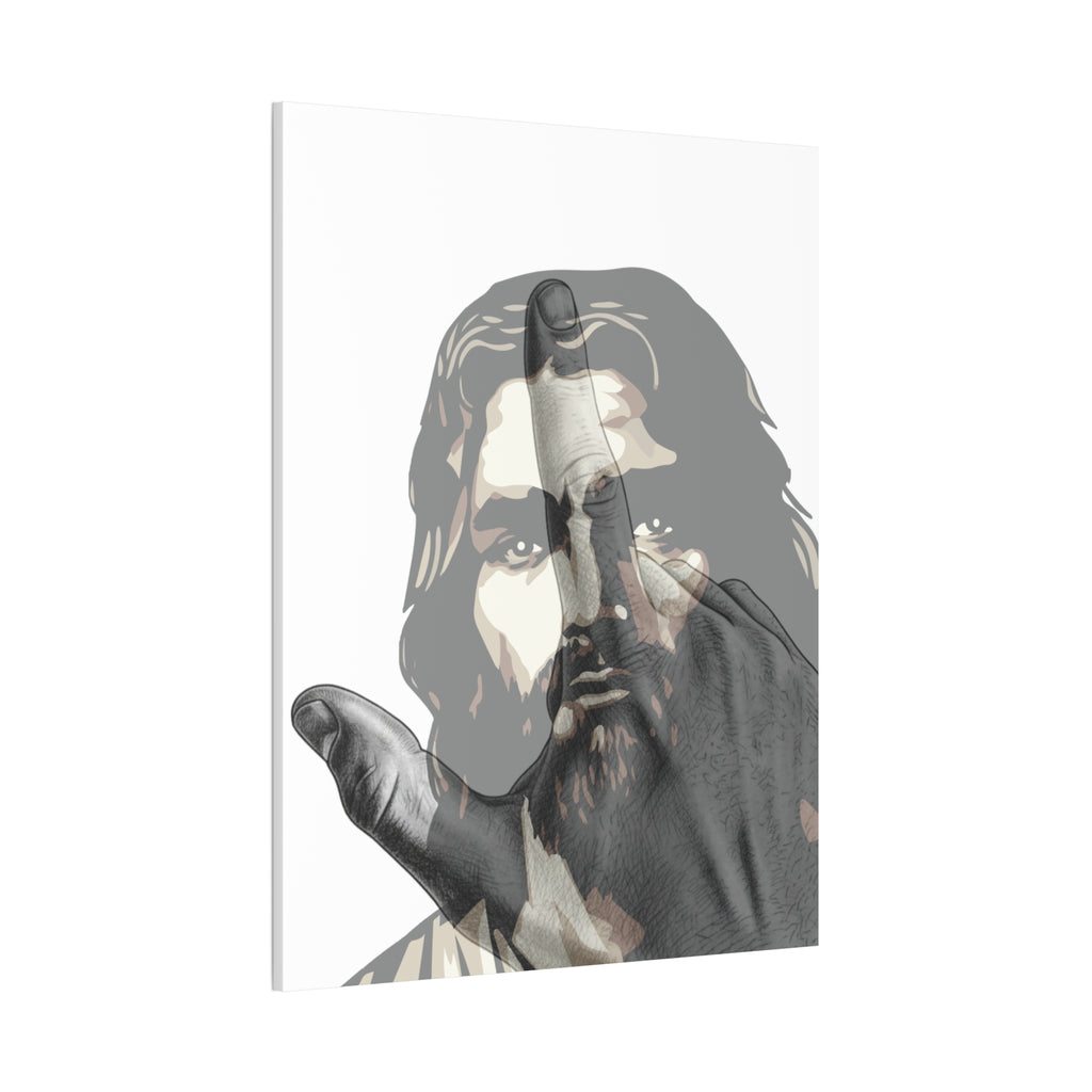 Jesus And J Hand Gesture, White Canva Stretched 0.75"