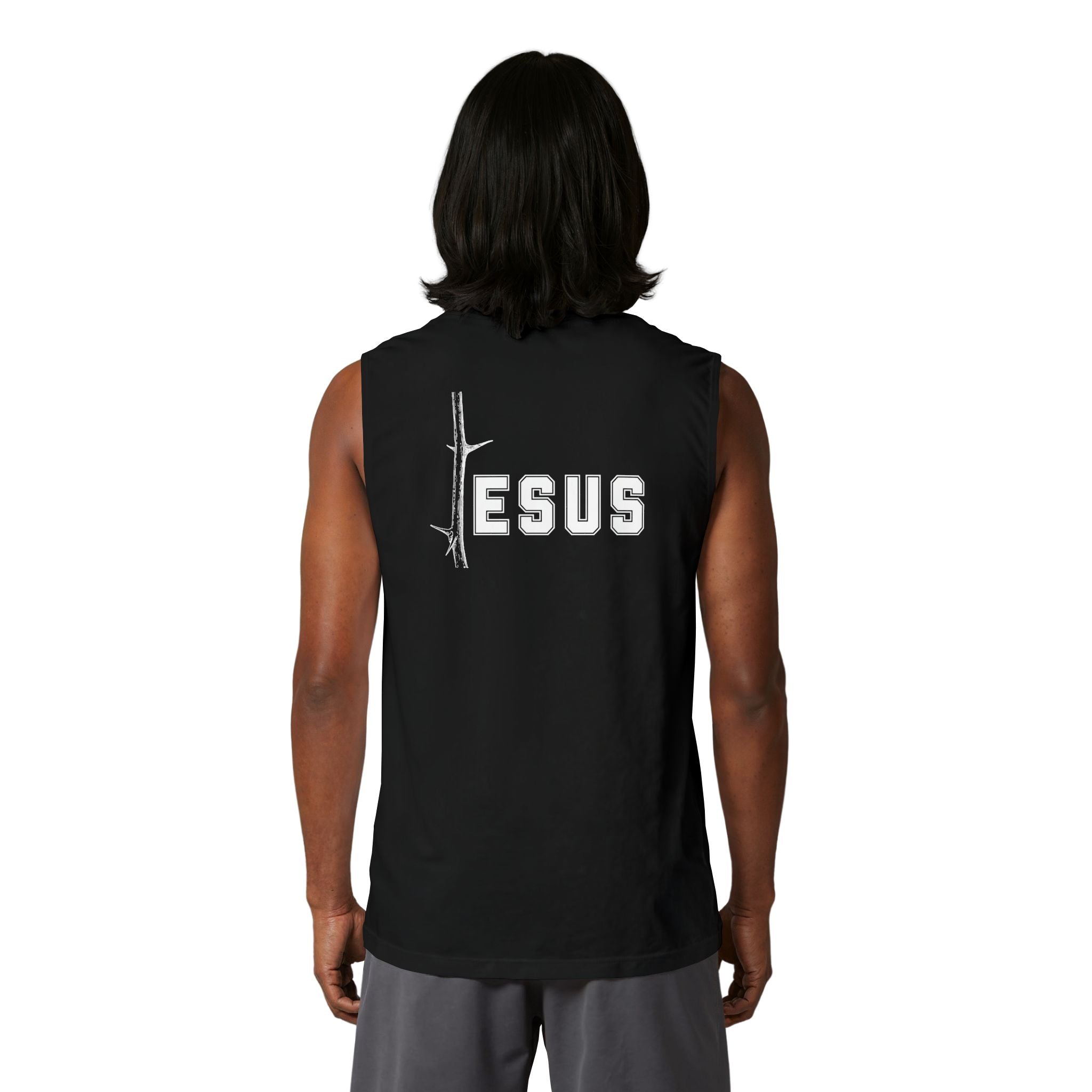 Jesus With Branch Of Thorns, 2 Sided Jersey Muscle Tank