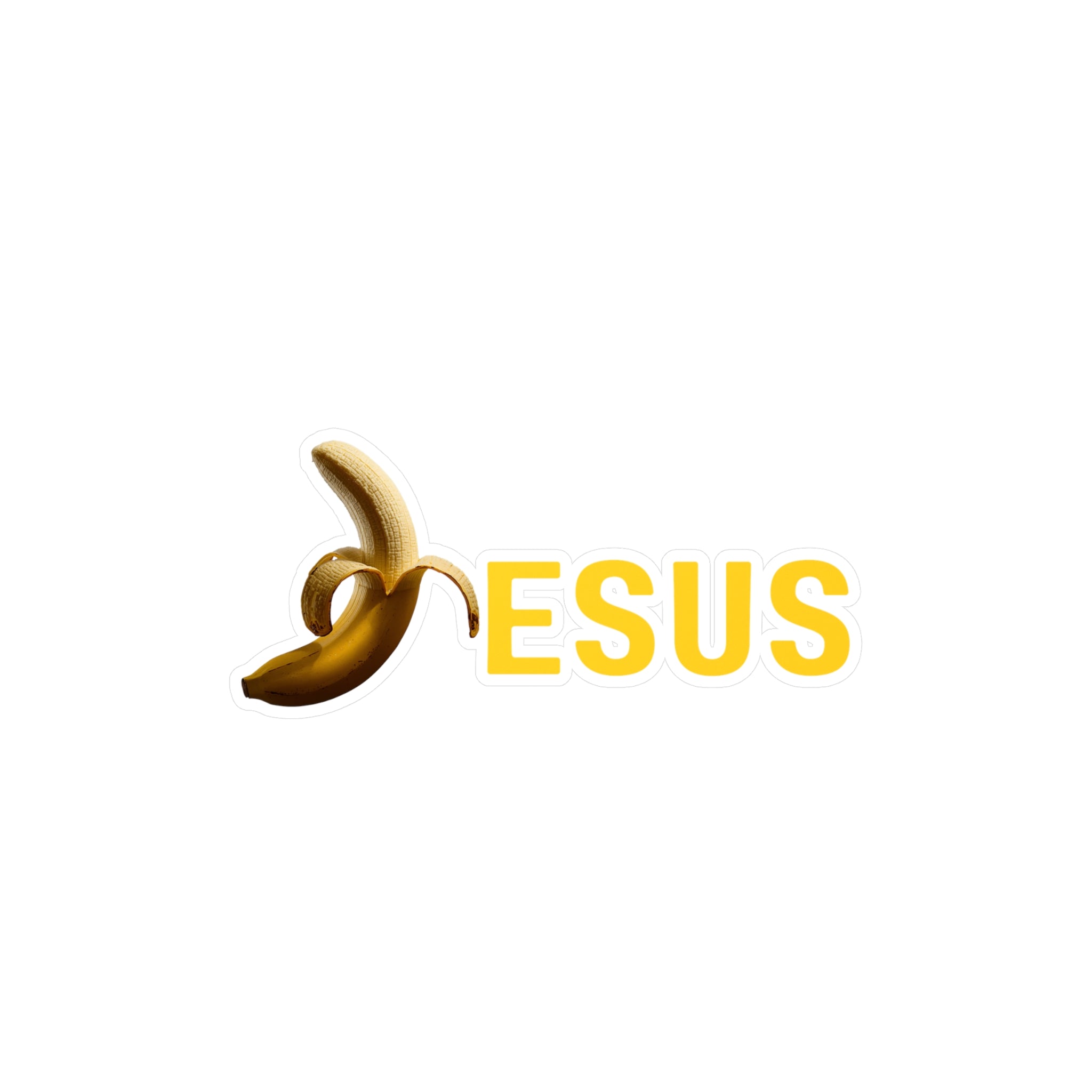 Jesus With Banana 2, Kiss-Cut Vinyl Decals, Sticker