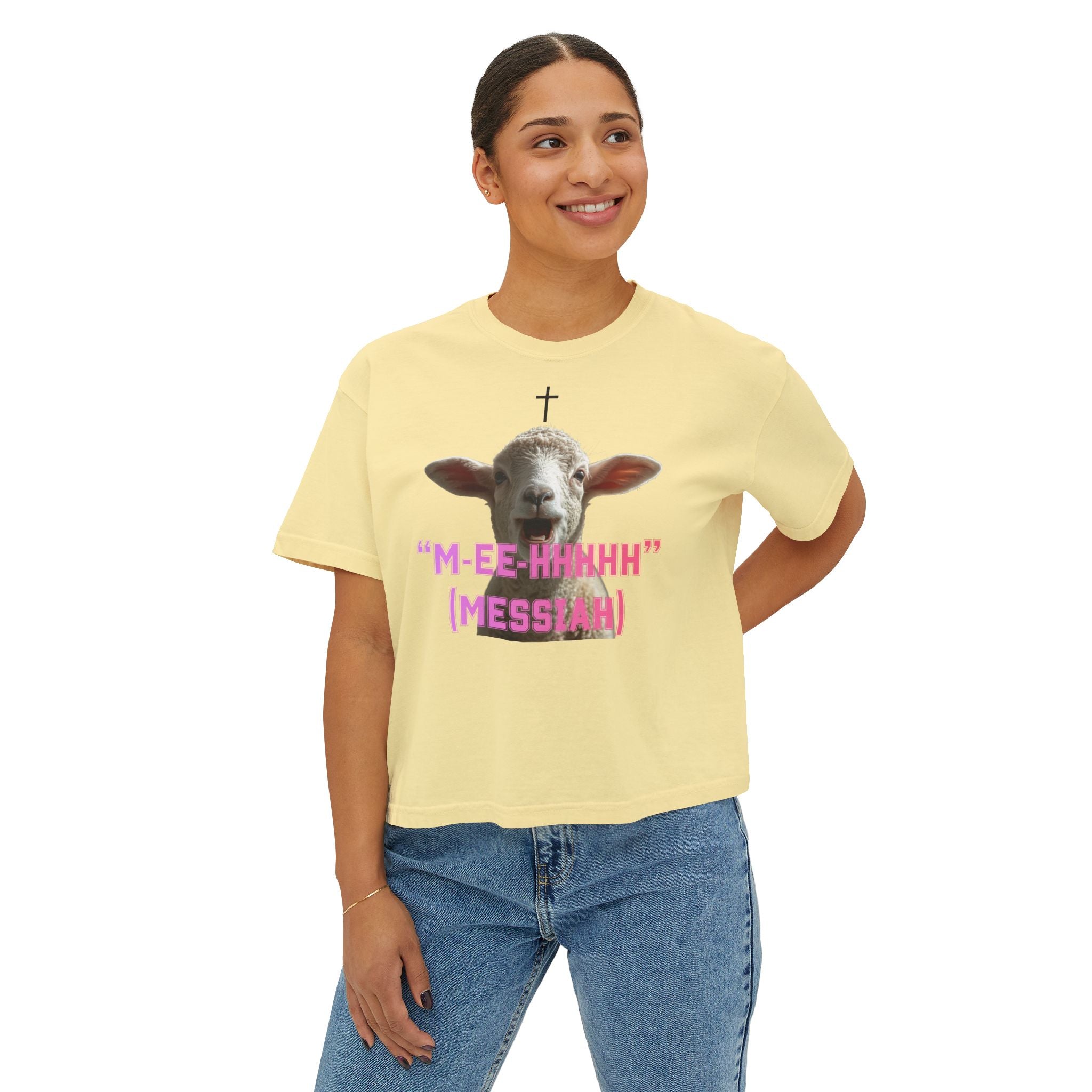 "M-EE-HHHHH" (Messiah)™ Women's Boxy Tee