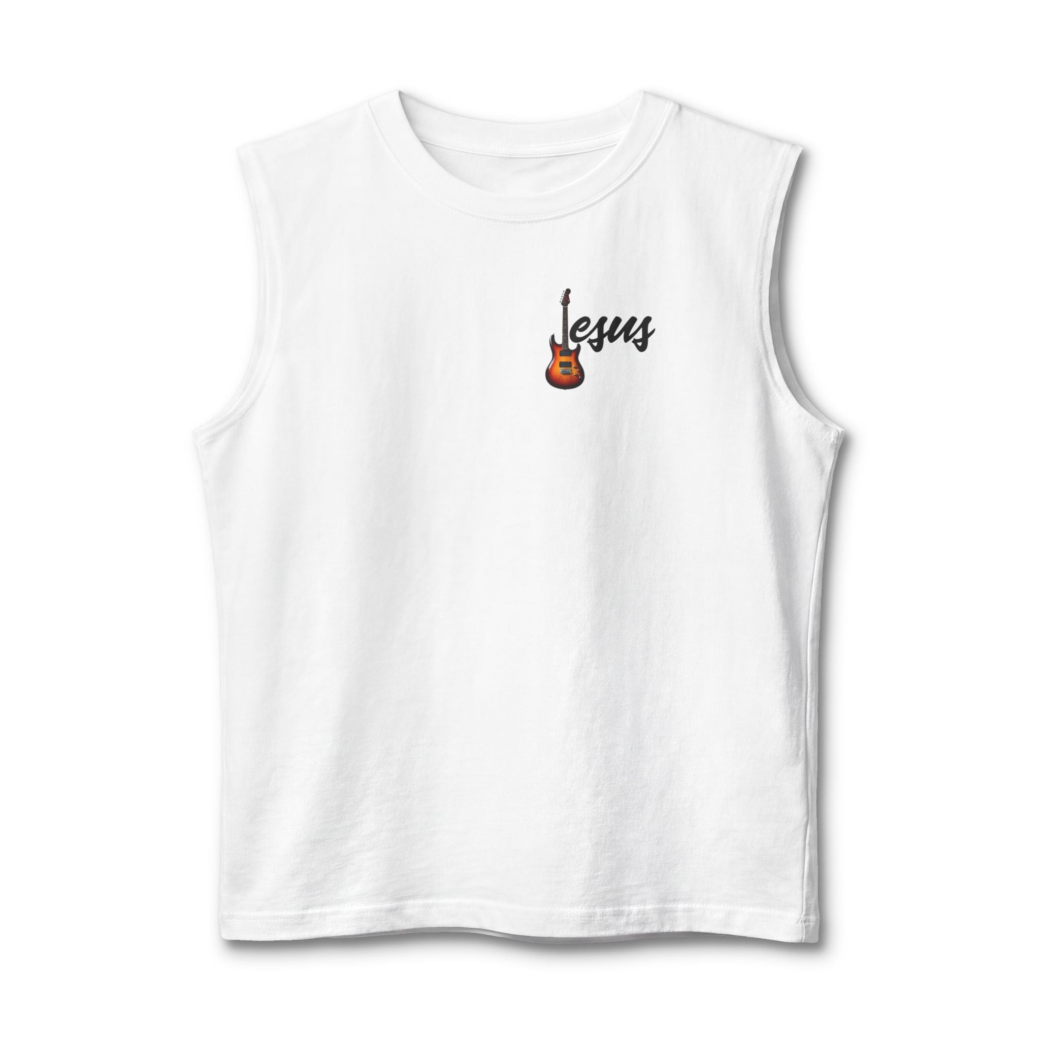 Jesus With Guitar, 2 Sided Unisex Jersey Muscle Tank