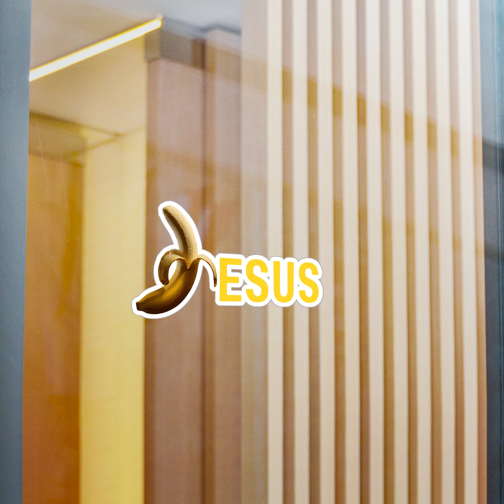 Jesus With Banana 2, Kiss-Cut Vinyl Decals, Sticker