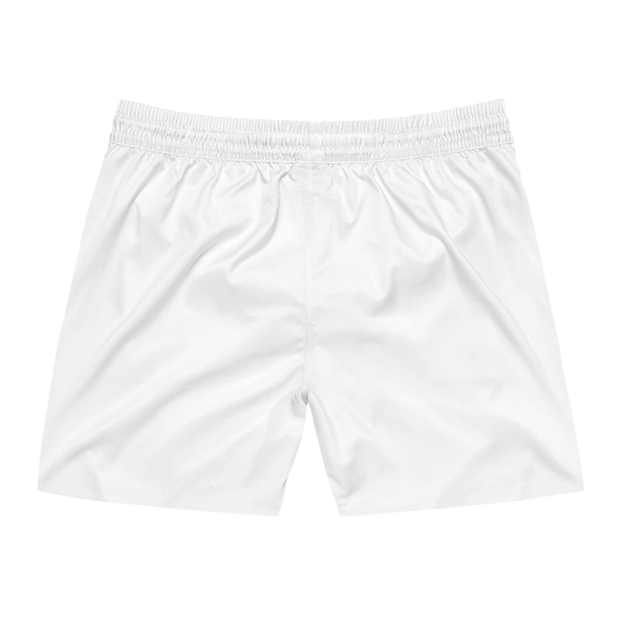 "M-EE-HHHHH" (Messiah)™ White Mid-Length Swim Shorts (AOP)